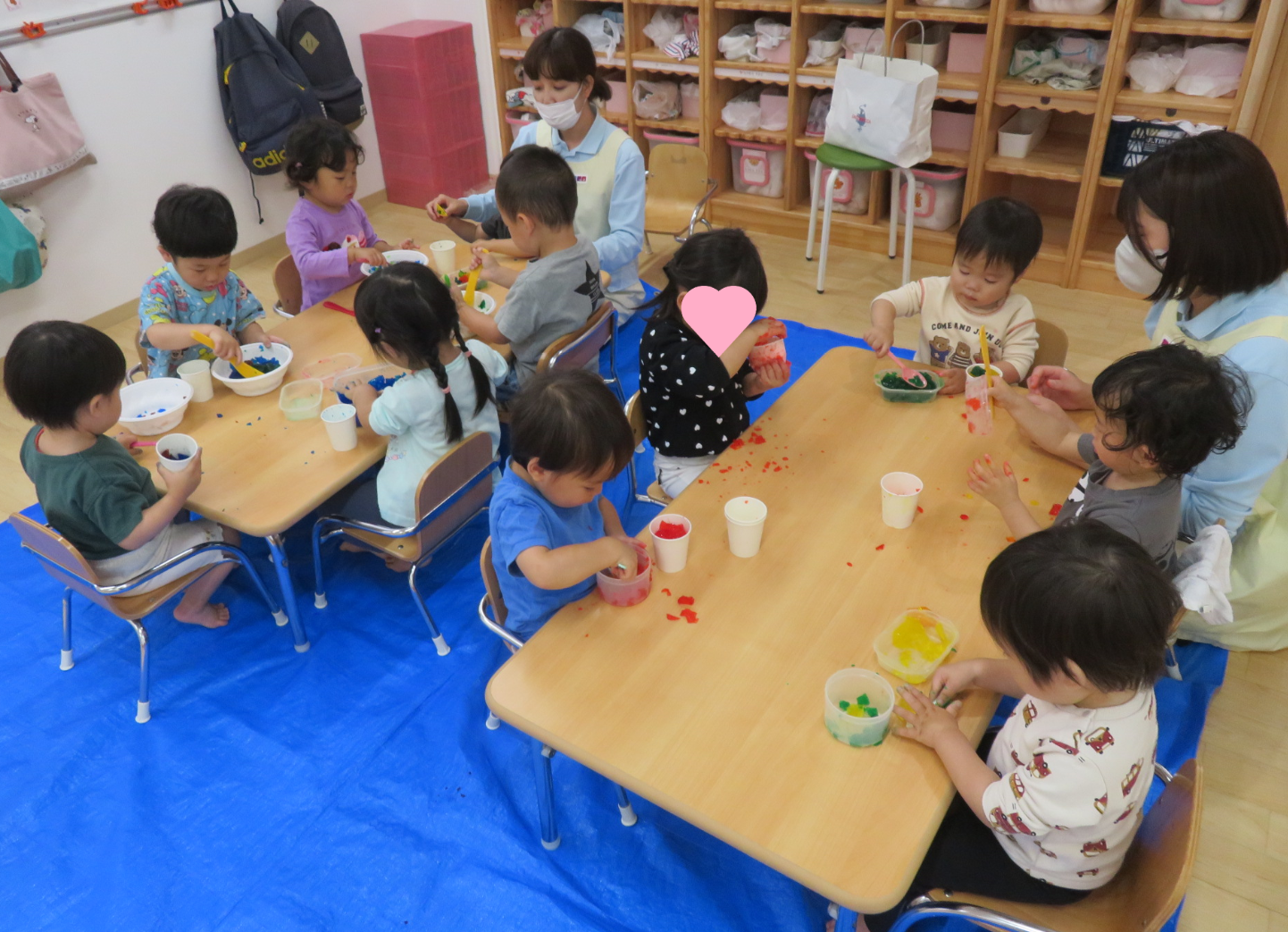 うさぎ組・あひる組　感触遊び☆