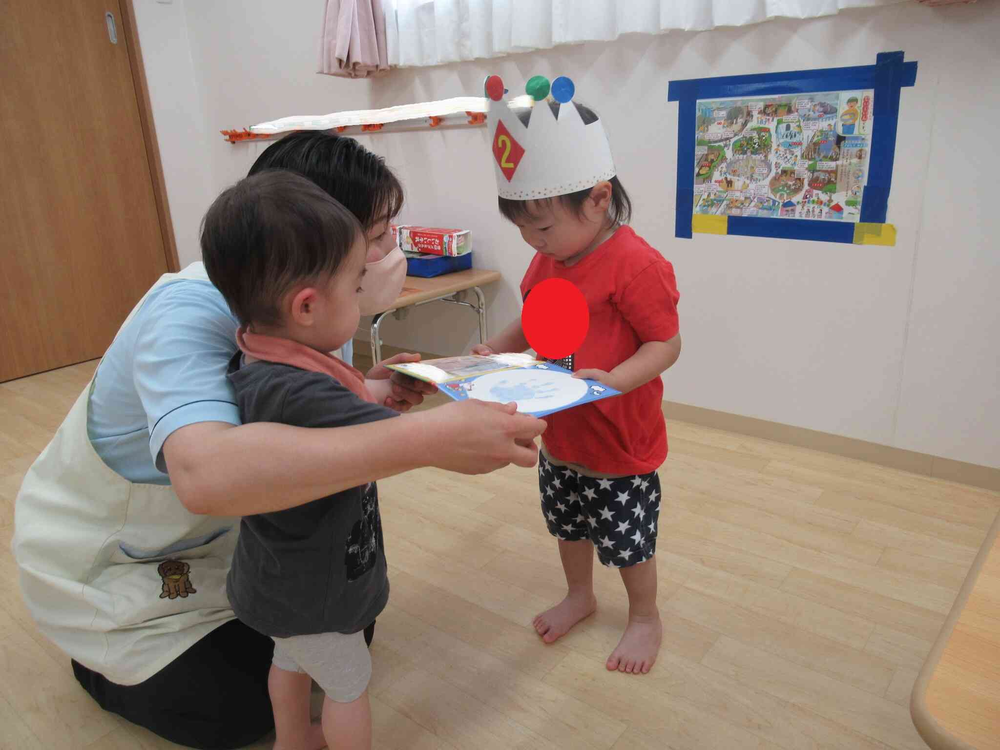 2人ともドキドキしながら前に出ました