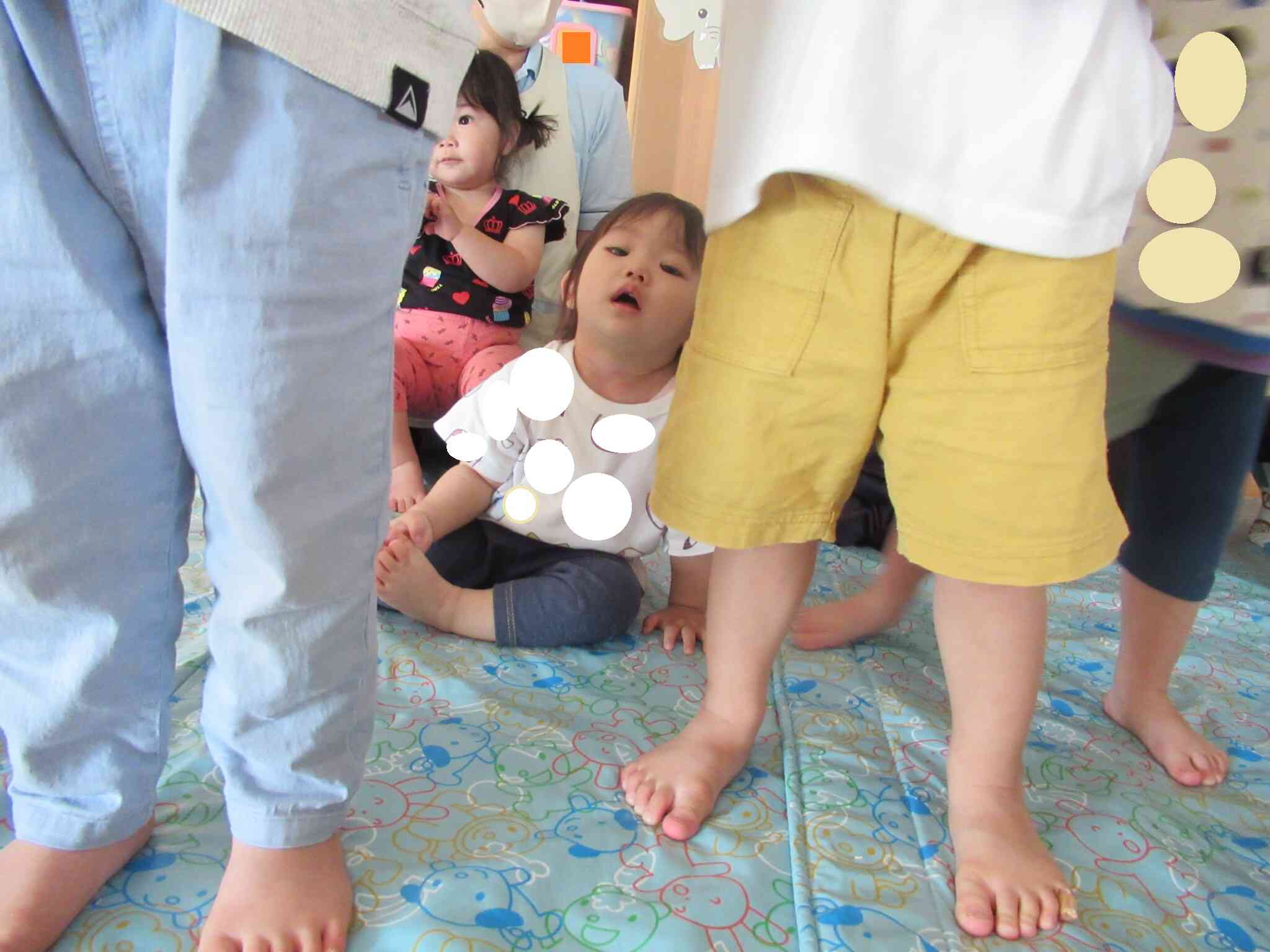 人見知りをしながらも気になって見ています
