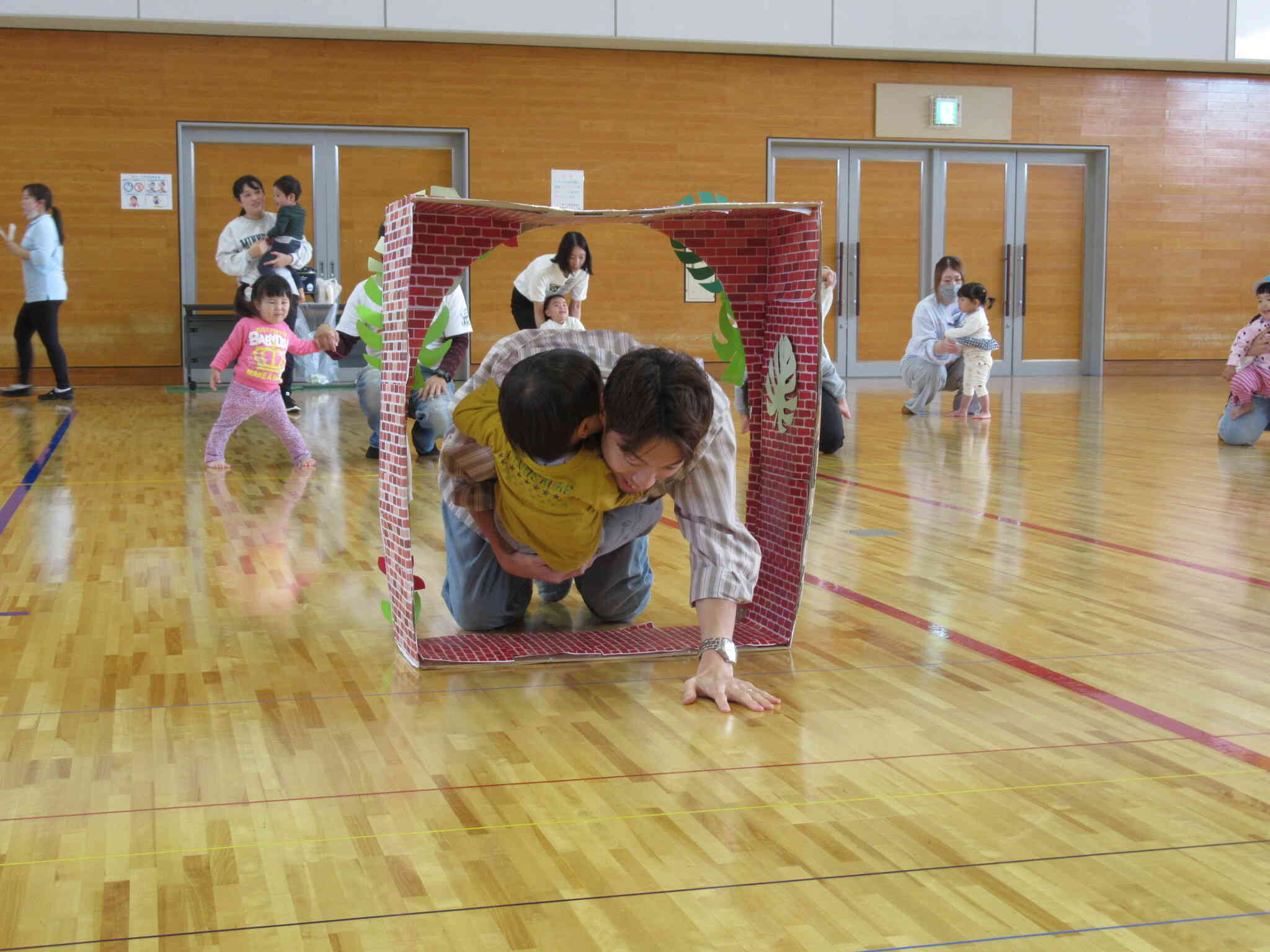 親子競技の始まりです。