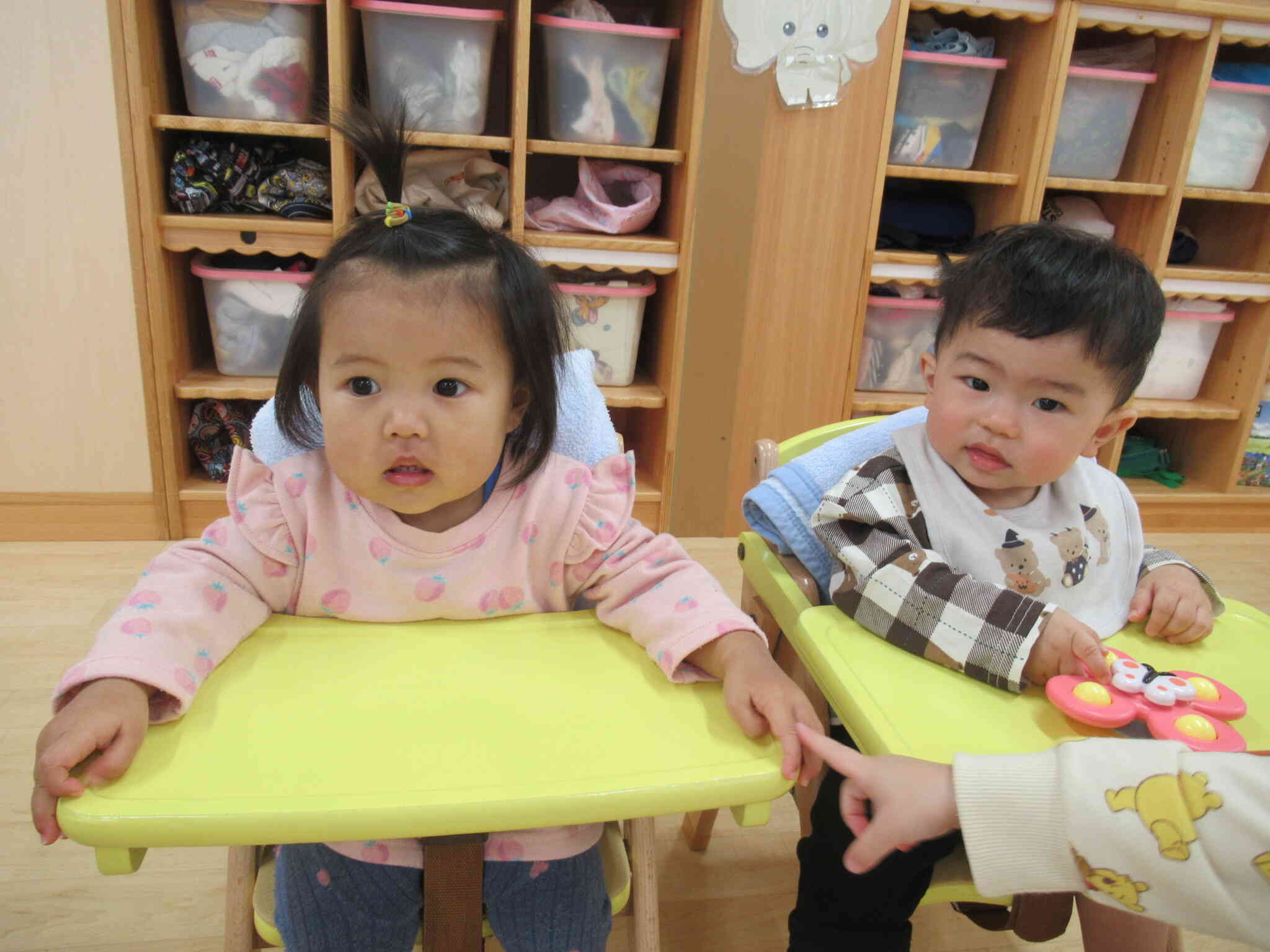 今日入園のひよこ組（0歳児）のお友達も参加しました。