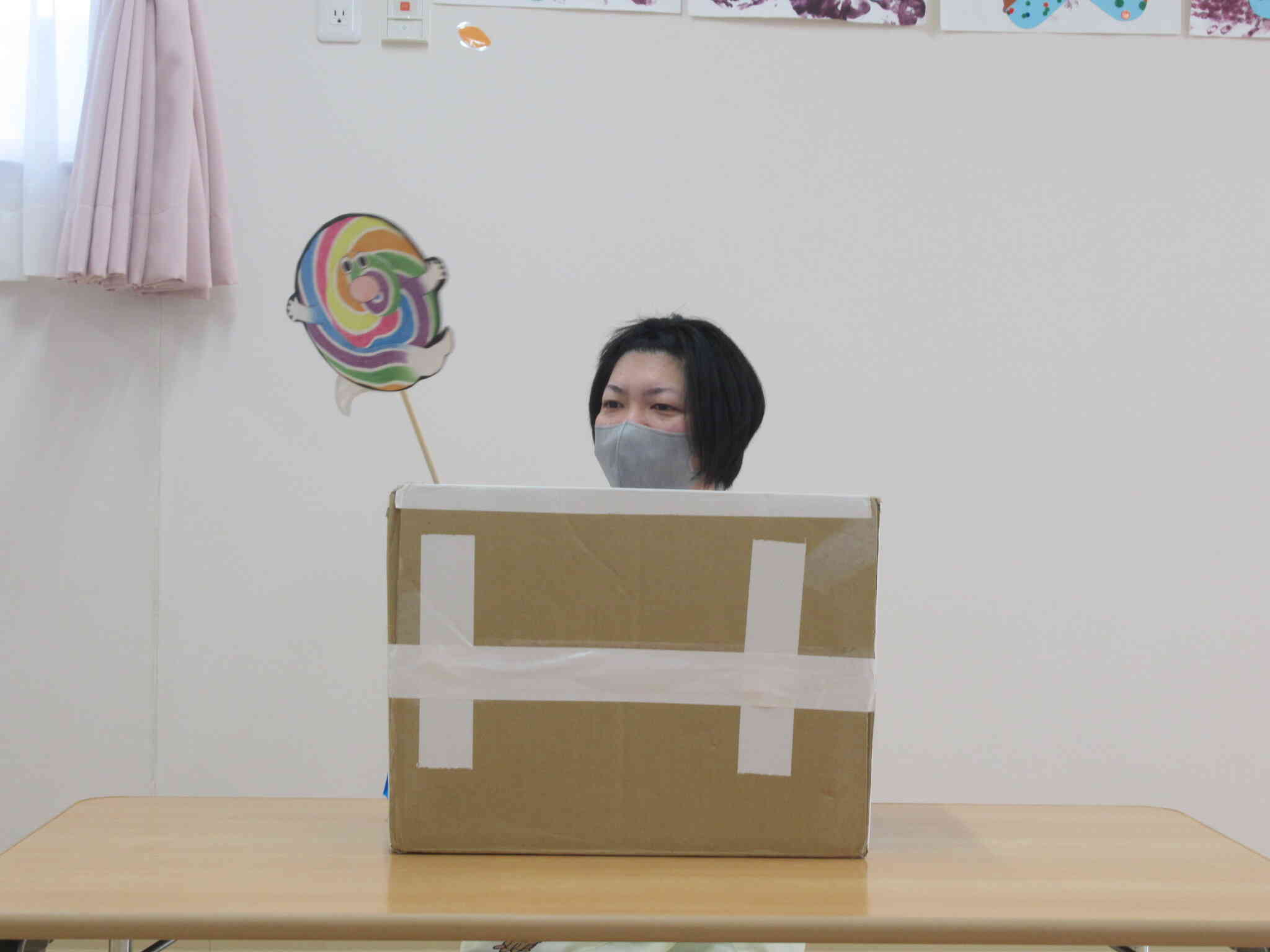 おばけのばけたくんのペープサートを見ました