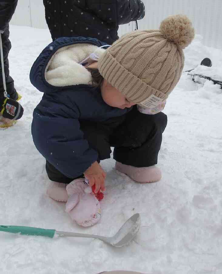手袋でつかめない～。