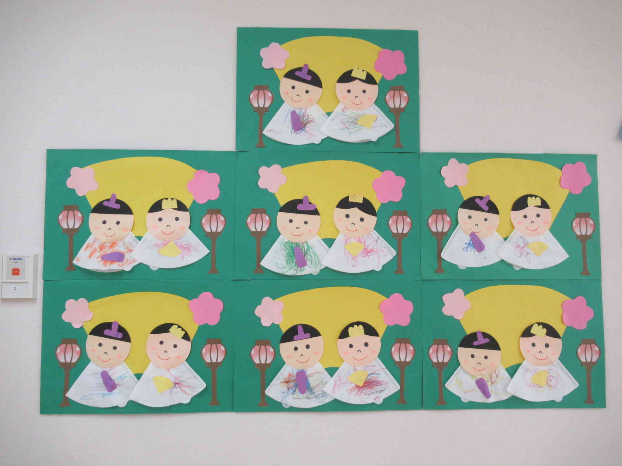 あひる組（1歳児）のおひなさま