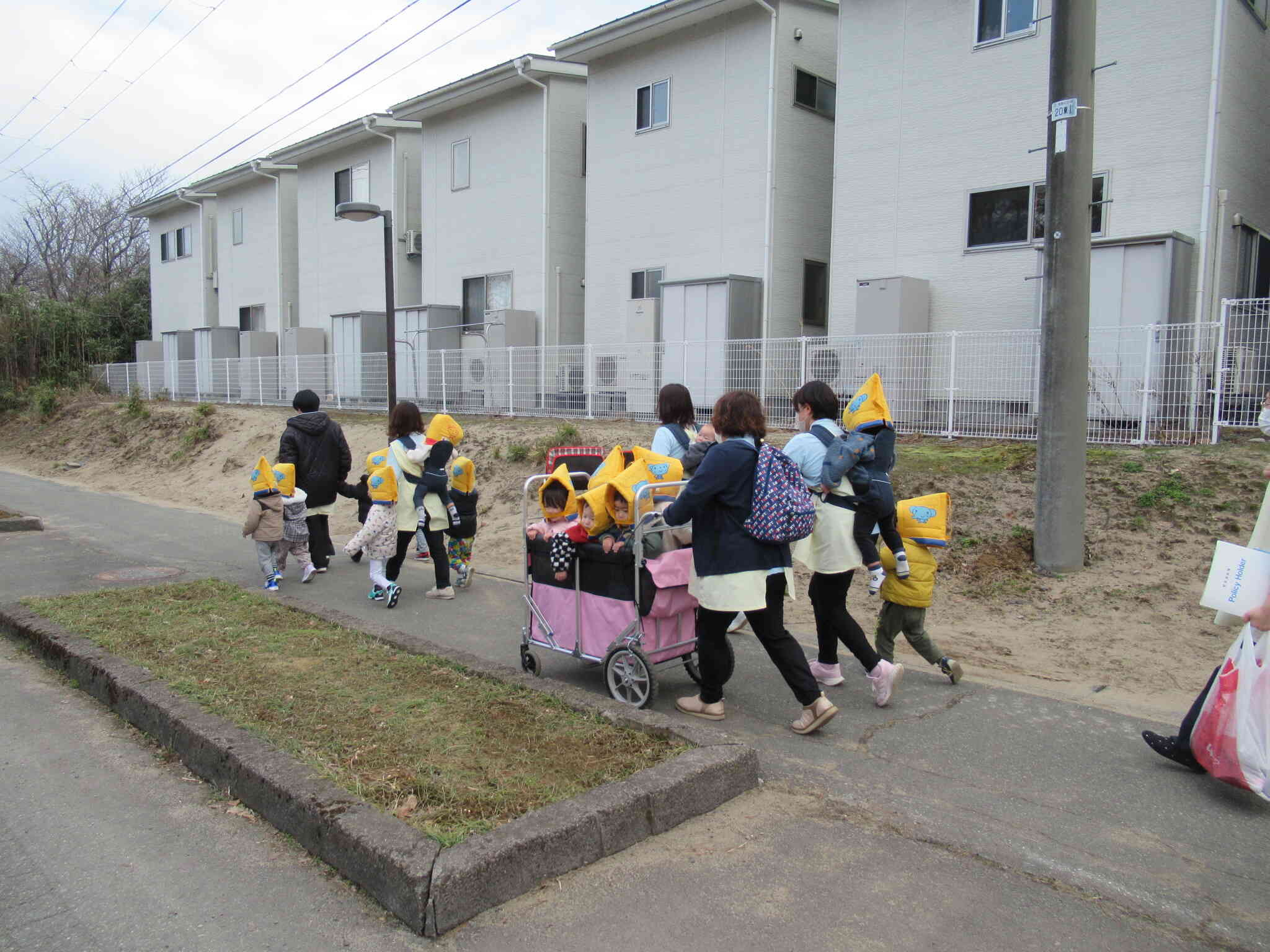 津波が来ることを想定して天王南中学校へ避難しました