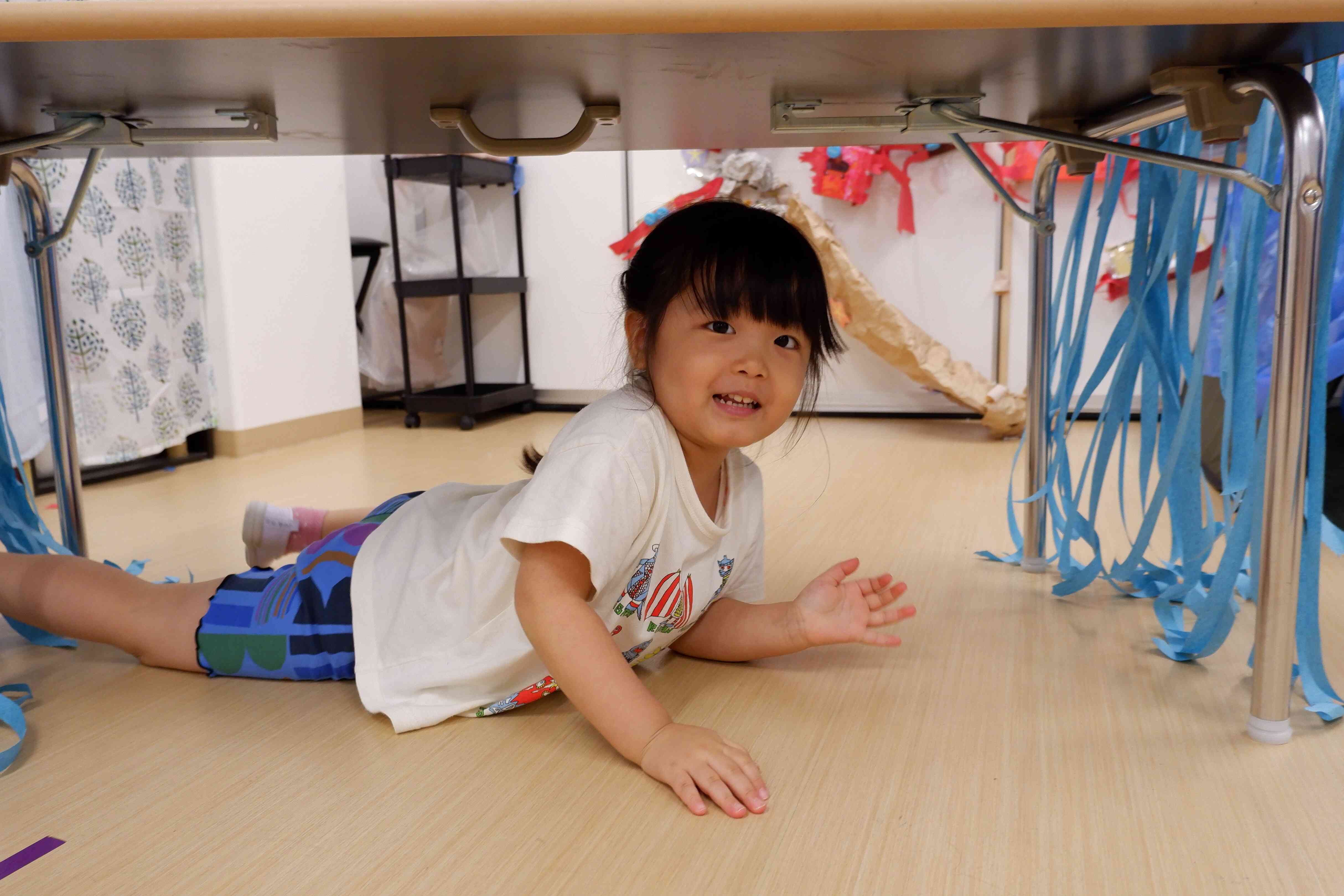 滝のトンネルをくぐったよ！