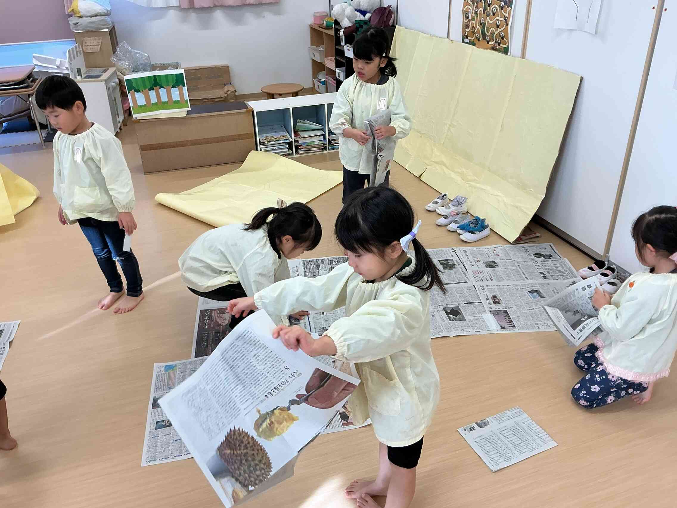 背景の色塗り　きりん組