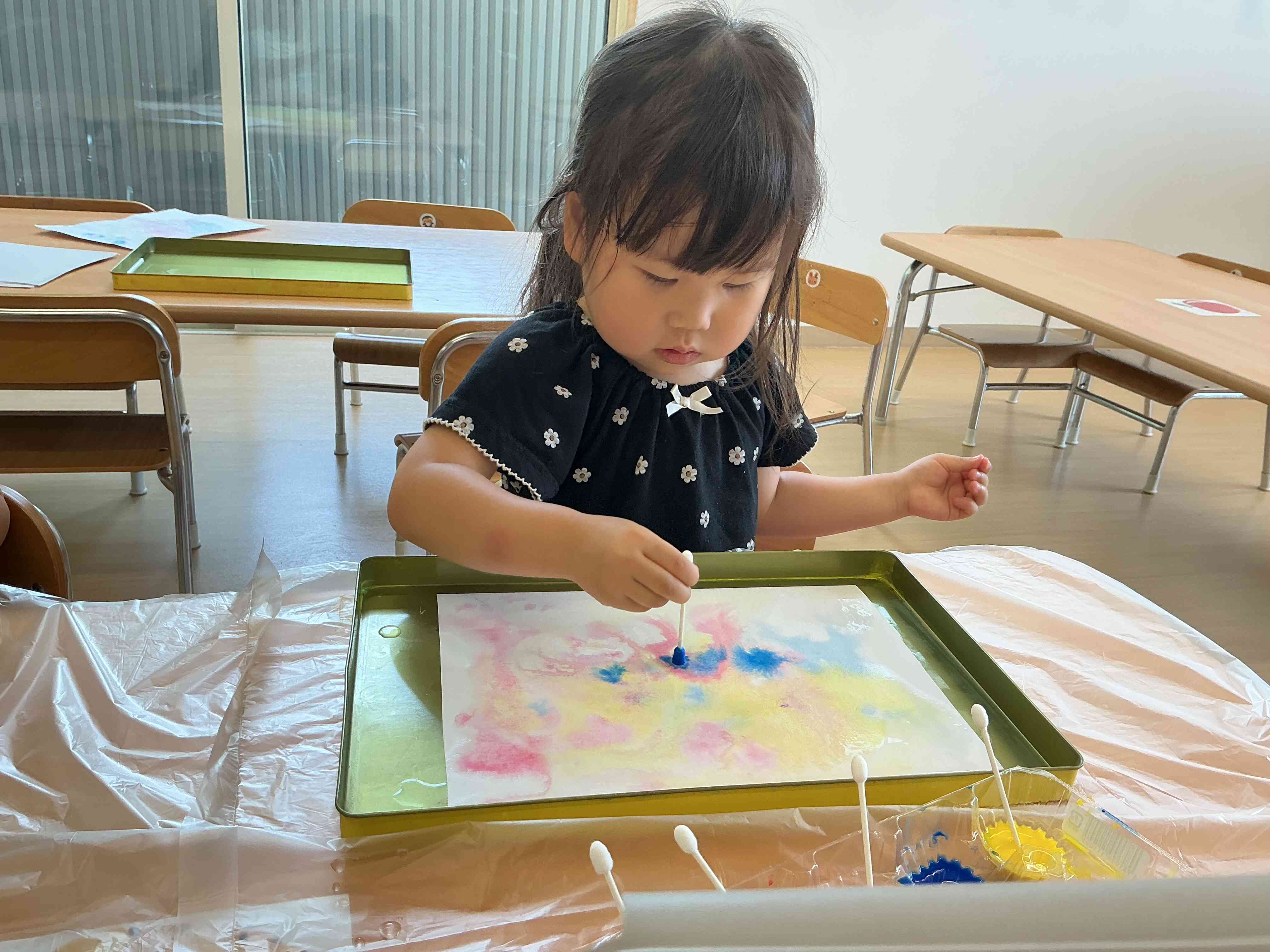 にじみ絵遊び　うさぎ組