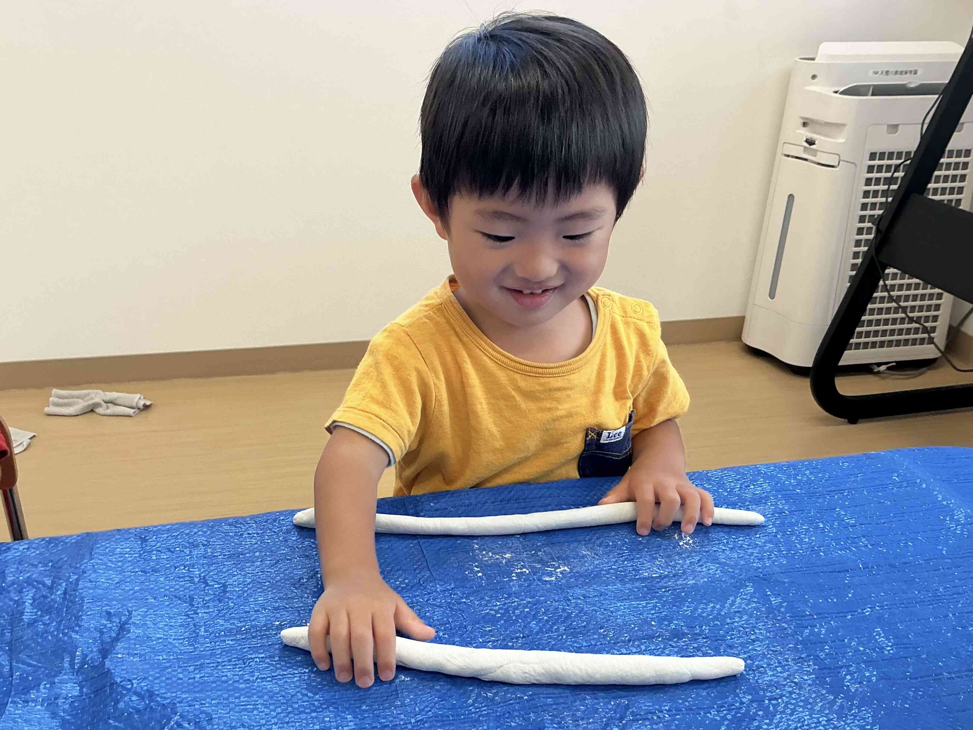 先生と一緒にヘビを作ったよ!