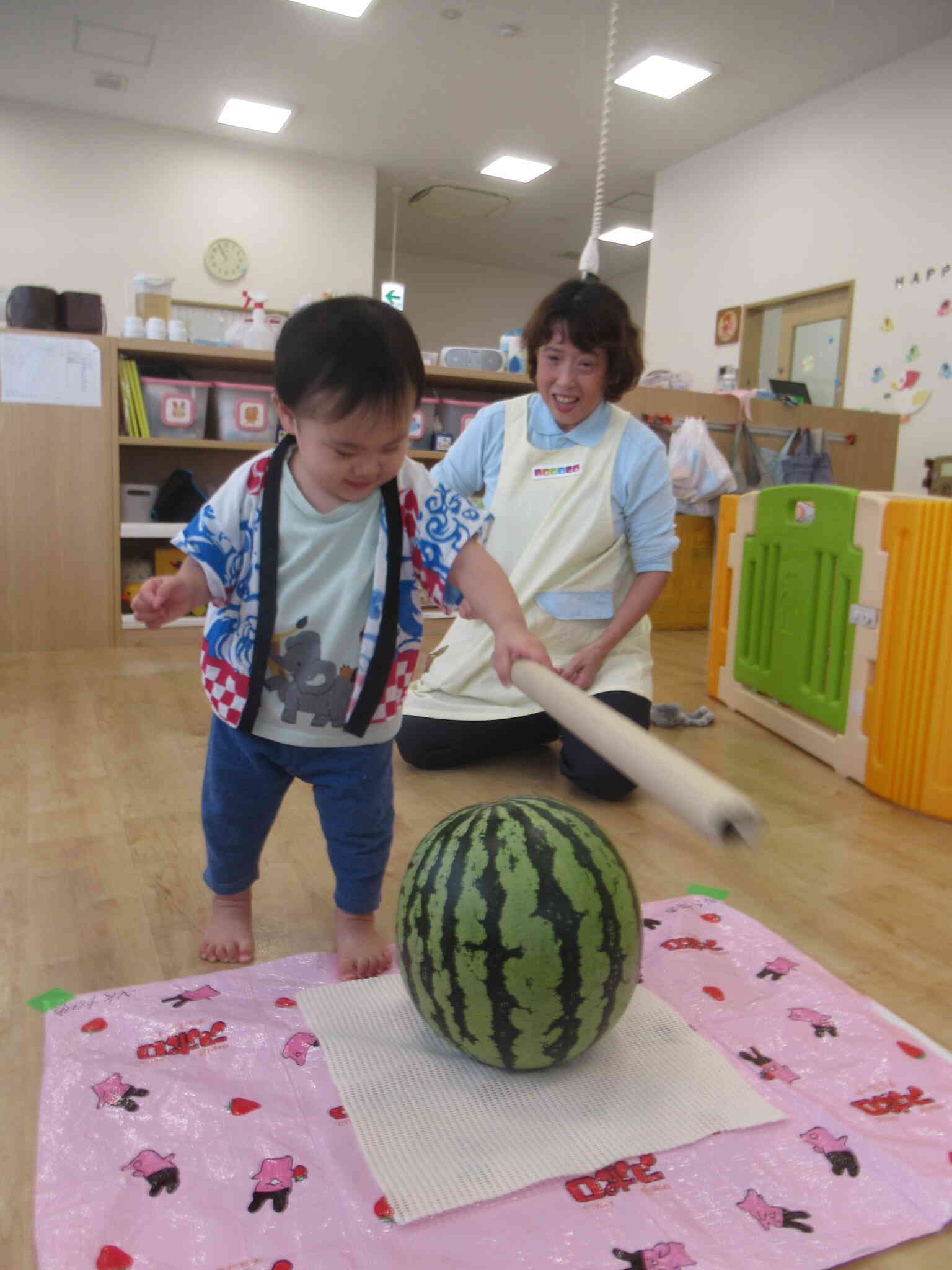 なかなか割れないね～