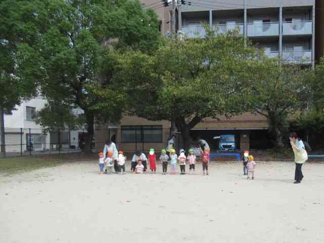 公園でかけっこ