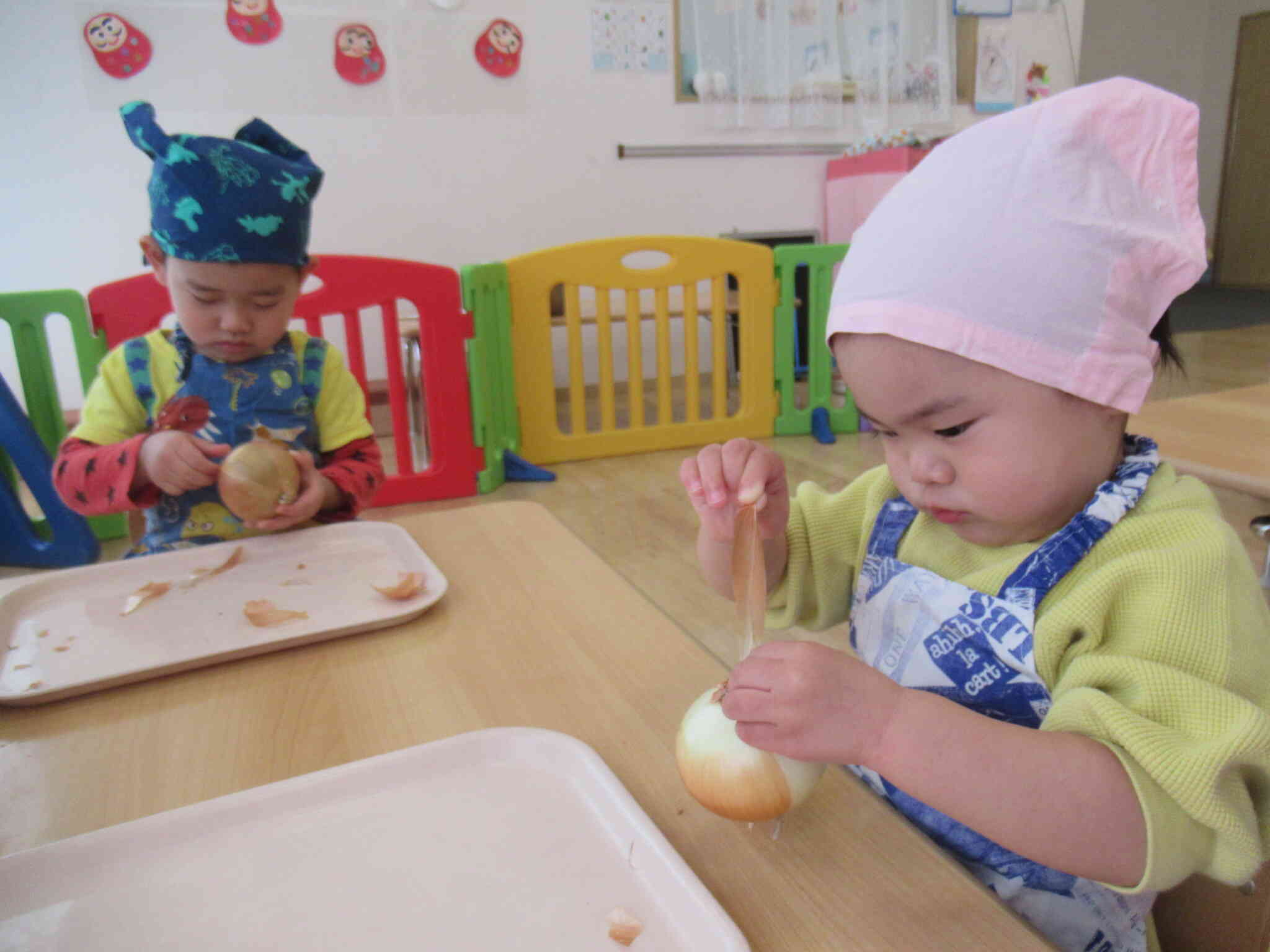 玉ねぎの皮むき（カレー作り）