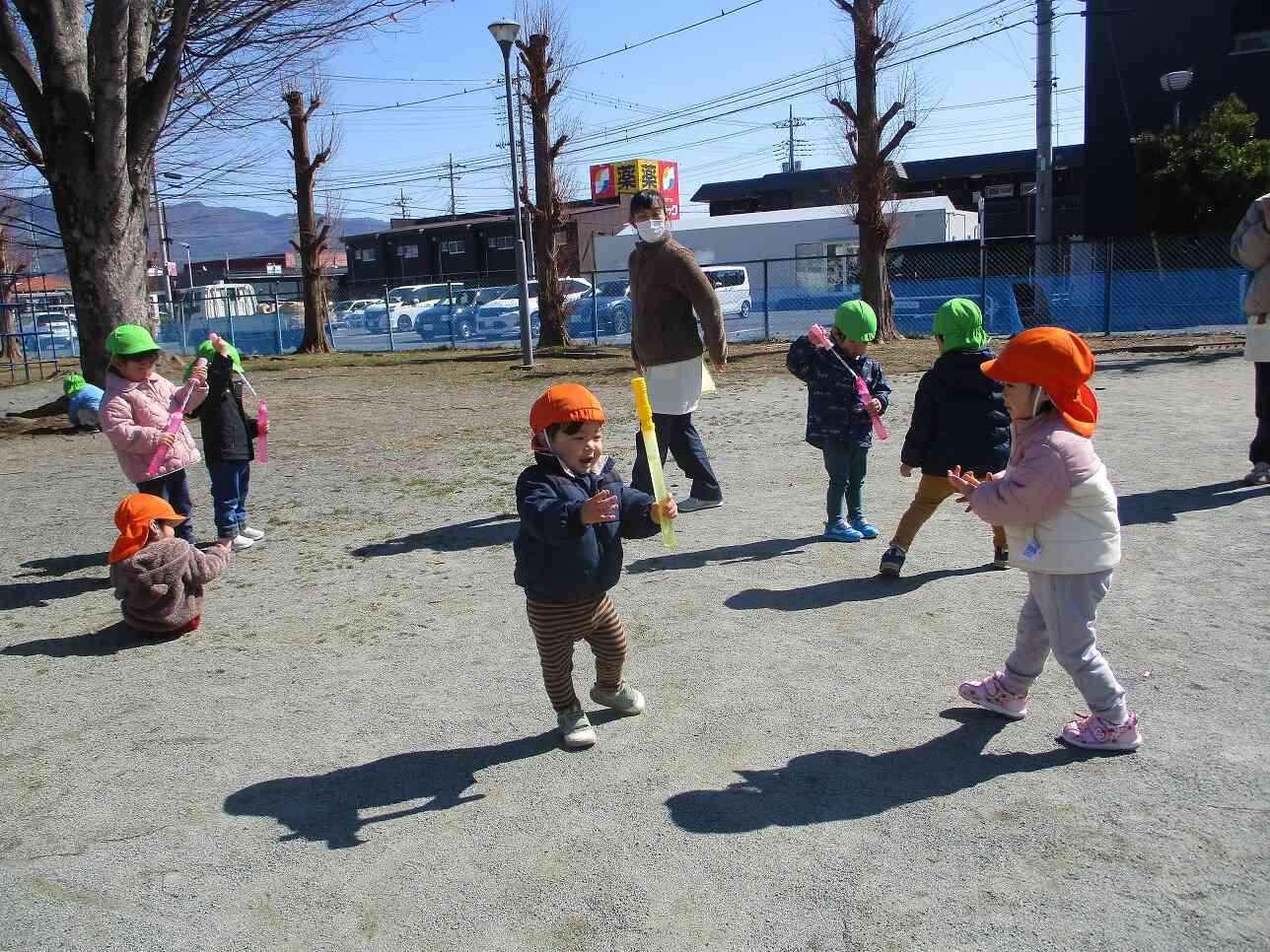 しゃぼん玉、上手にできるかなあ？
