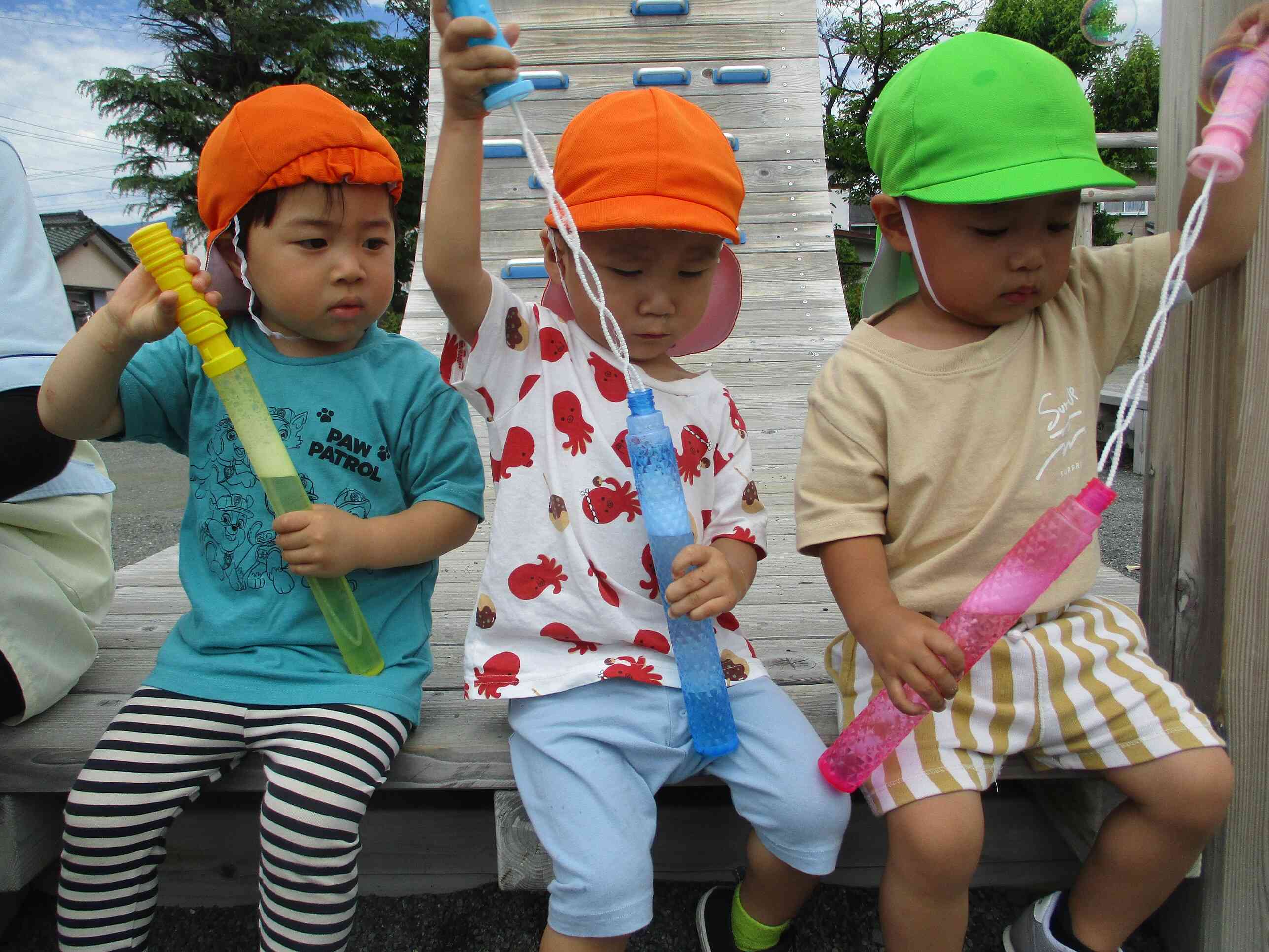 公園に着いたらシャボン玉