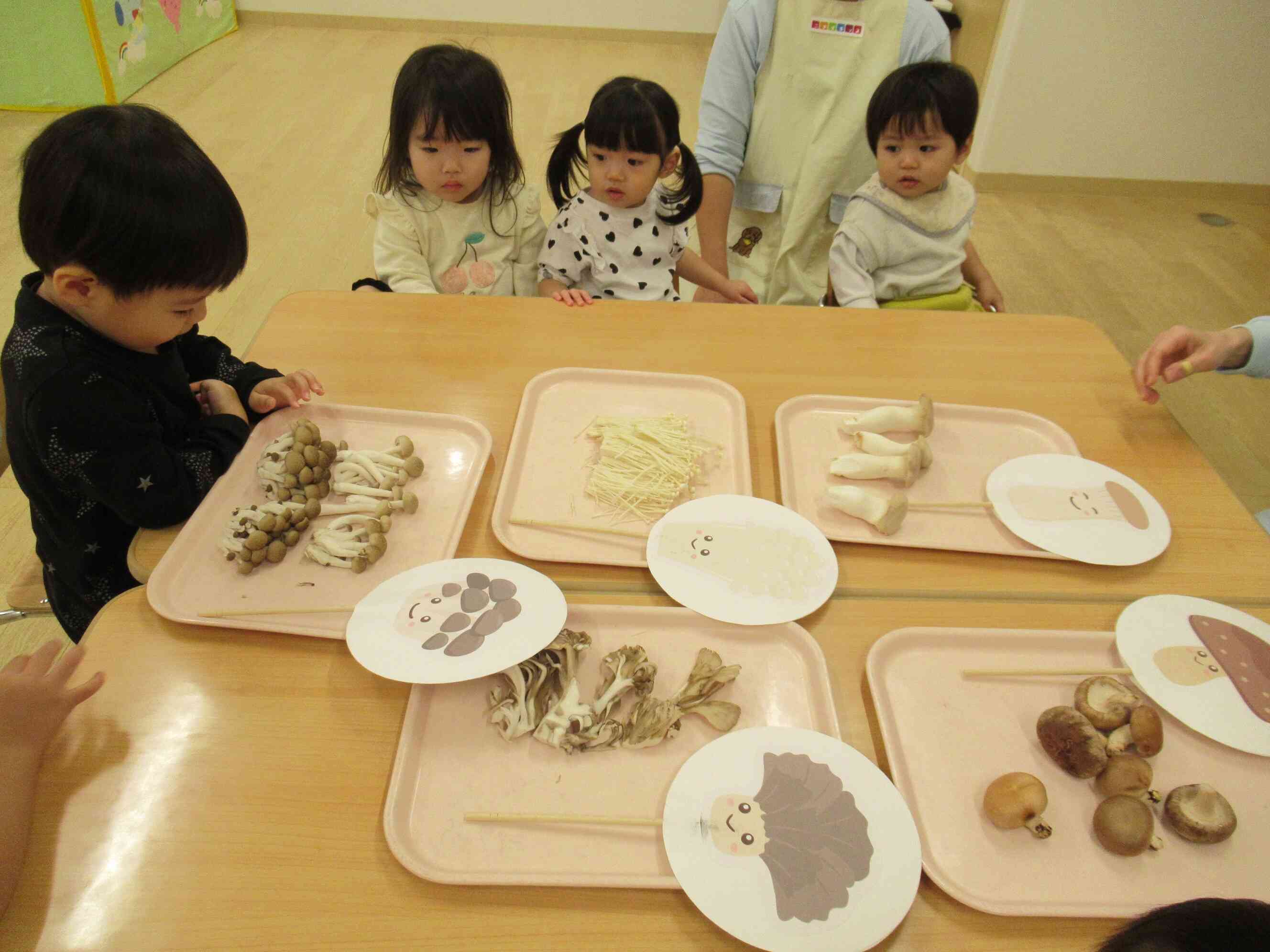 ~食育活動（きのこに触れよう）～