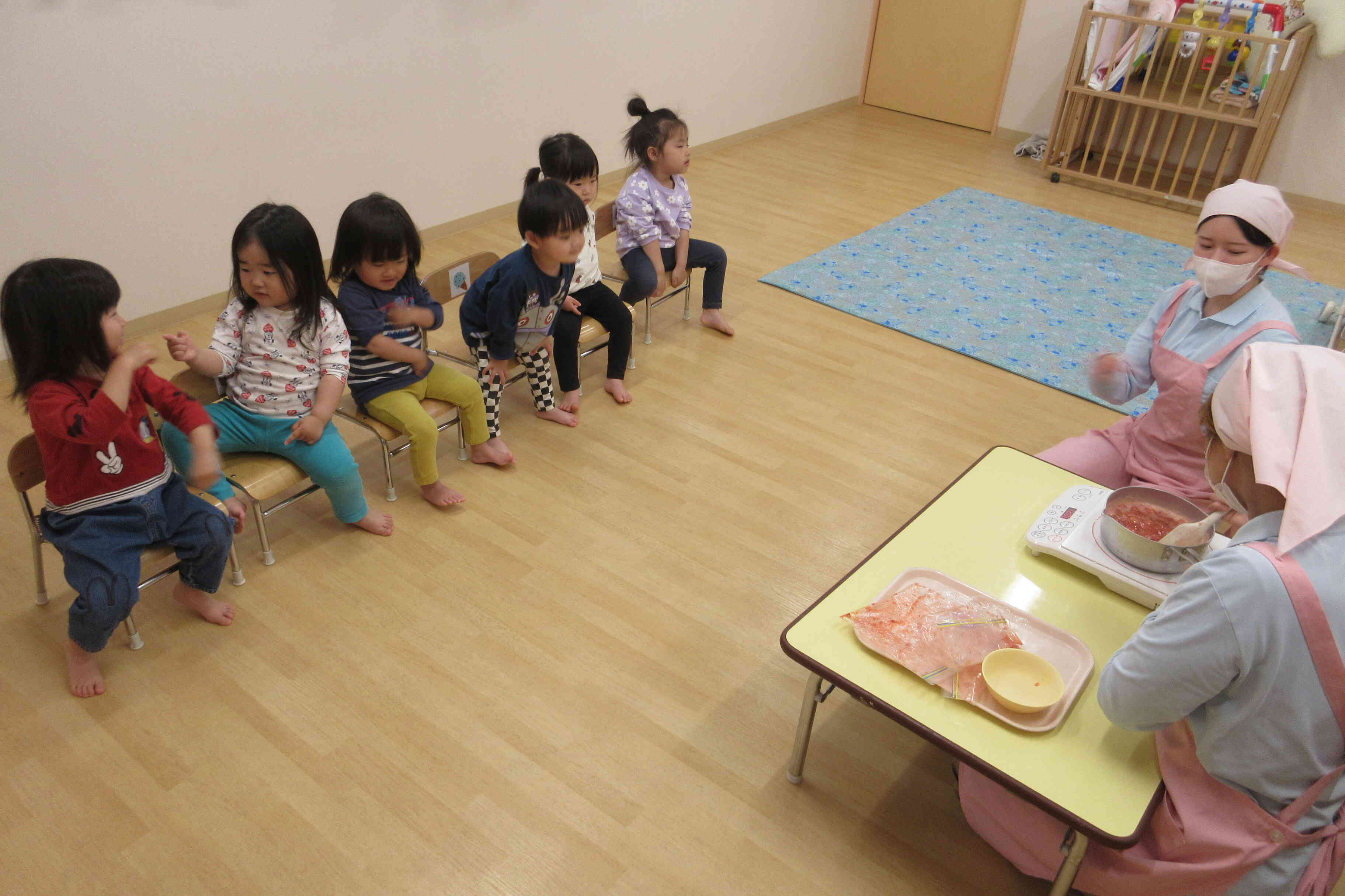【食育】うさぎ組のいちごジャム作り