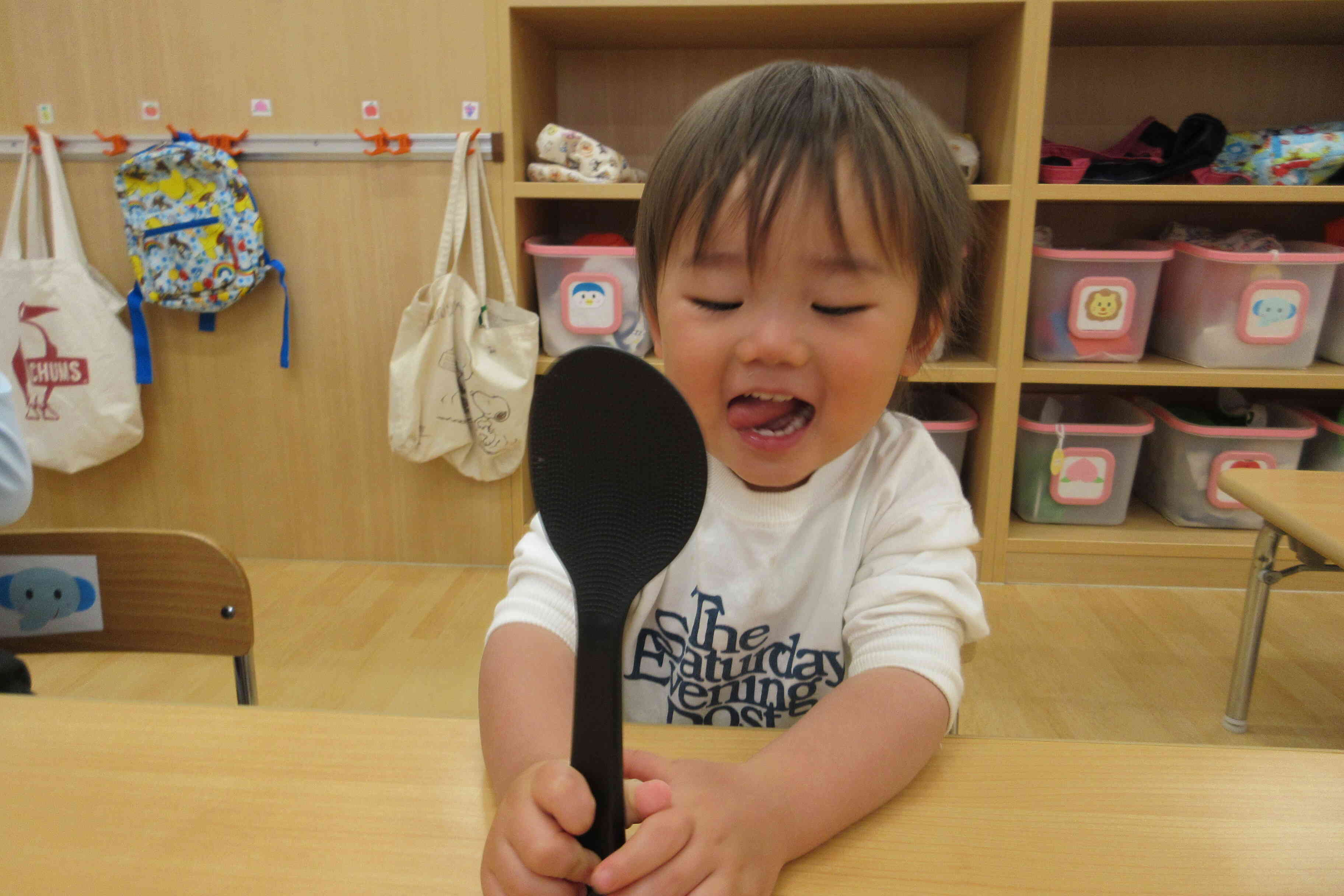 お料理に欠かせない道具も触ったよ♪