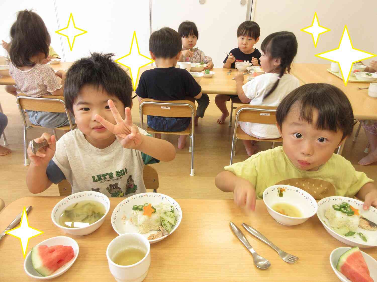 りす組☆彡七夕給食 おいしいね