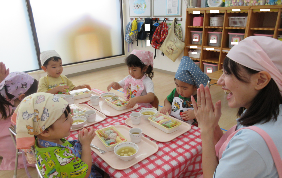 みんなで食べようね！「いただきまーす！」