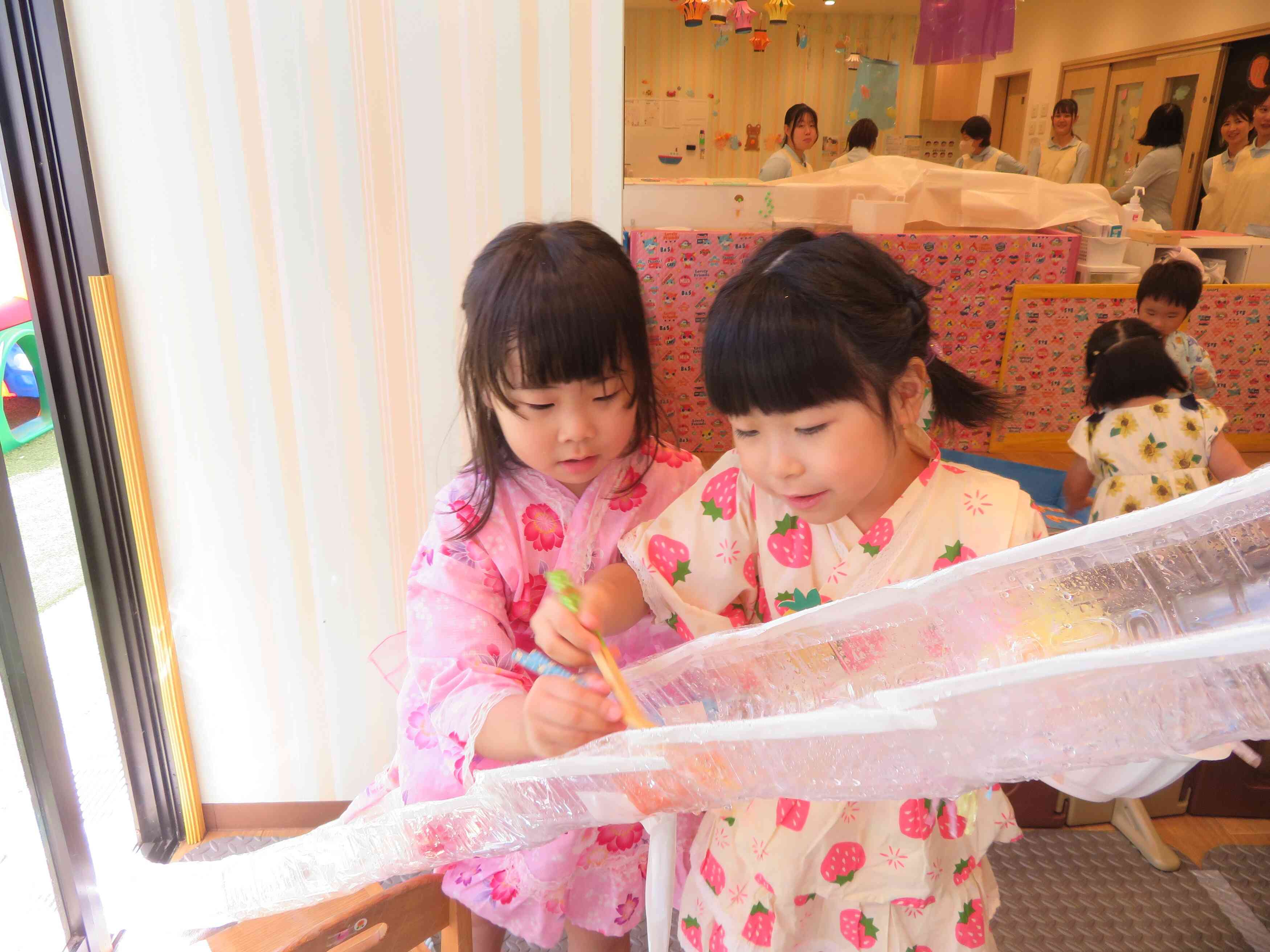 ながしそうめんを楽しみました！！
