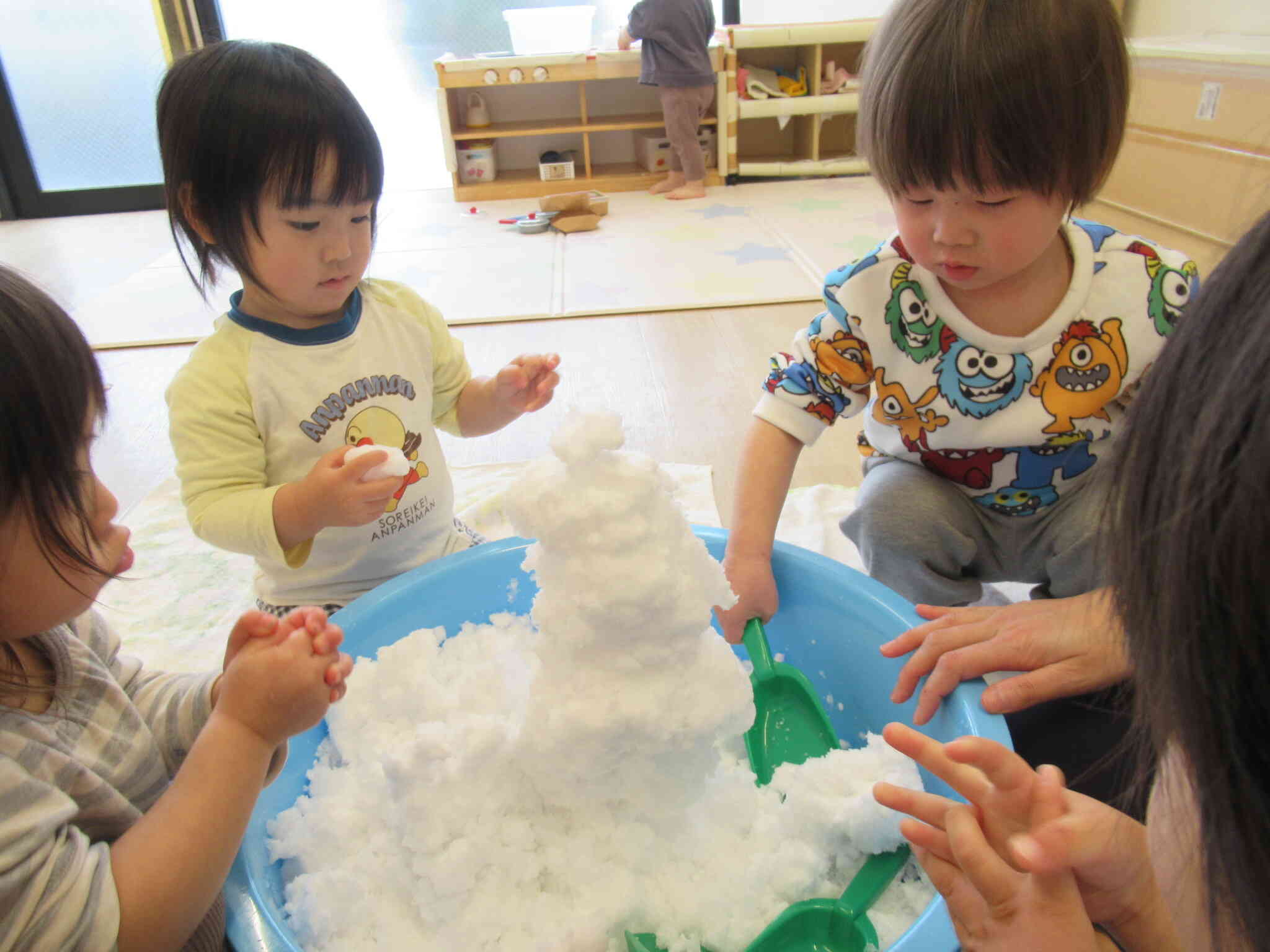 ギュッと丸めてから乗せてみよう!