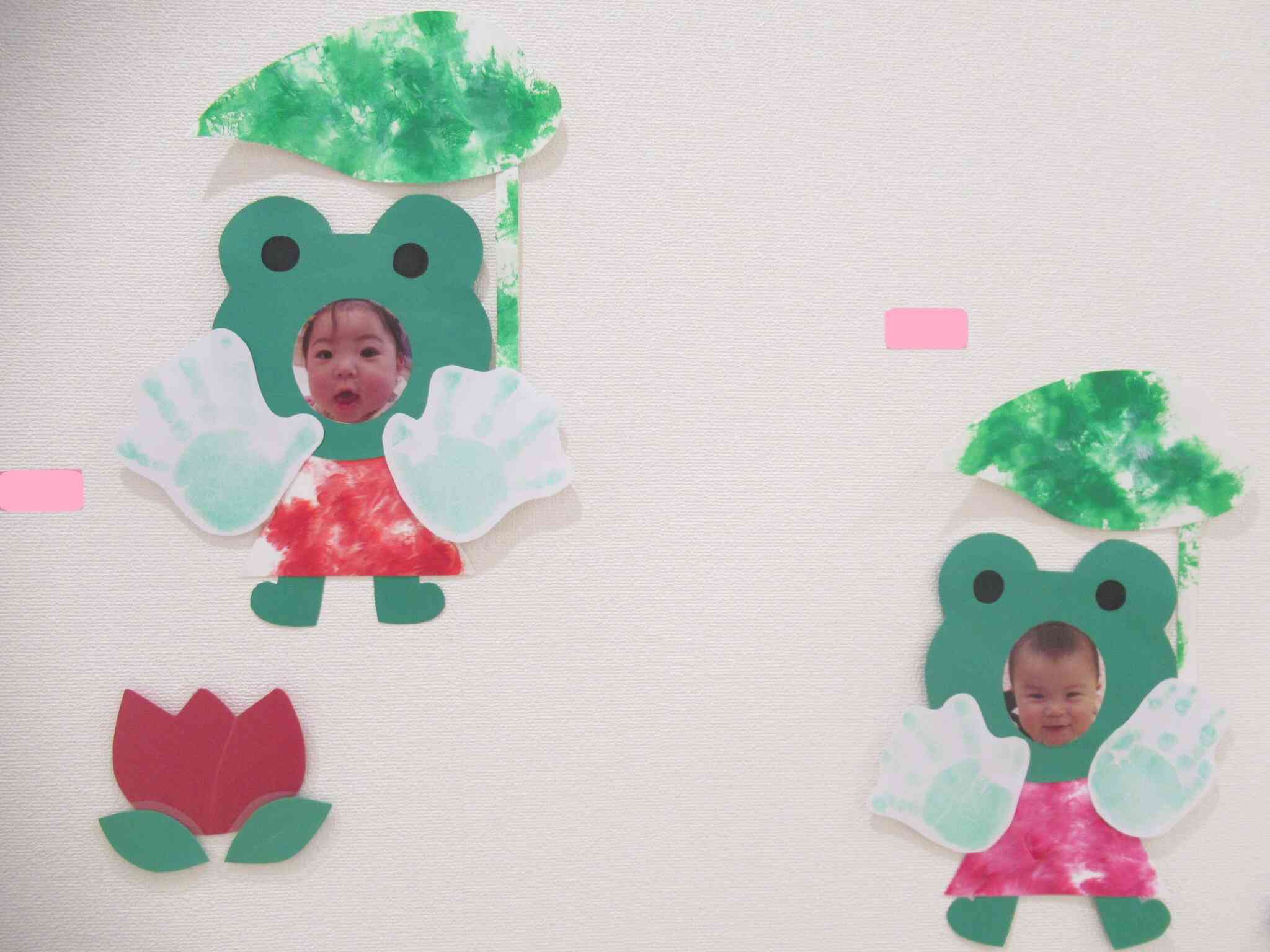 ～0歳児～手型と顔写真でかわいいカエルに変身♪可愛い表情に癒されます！