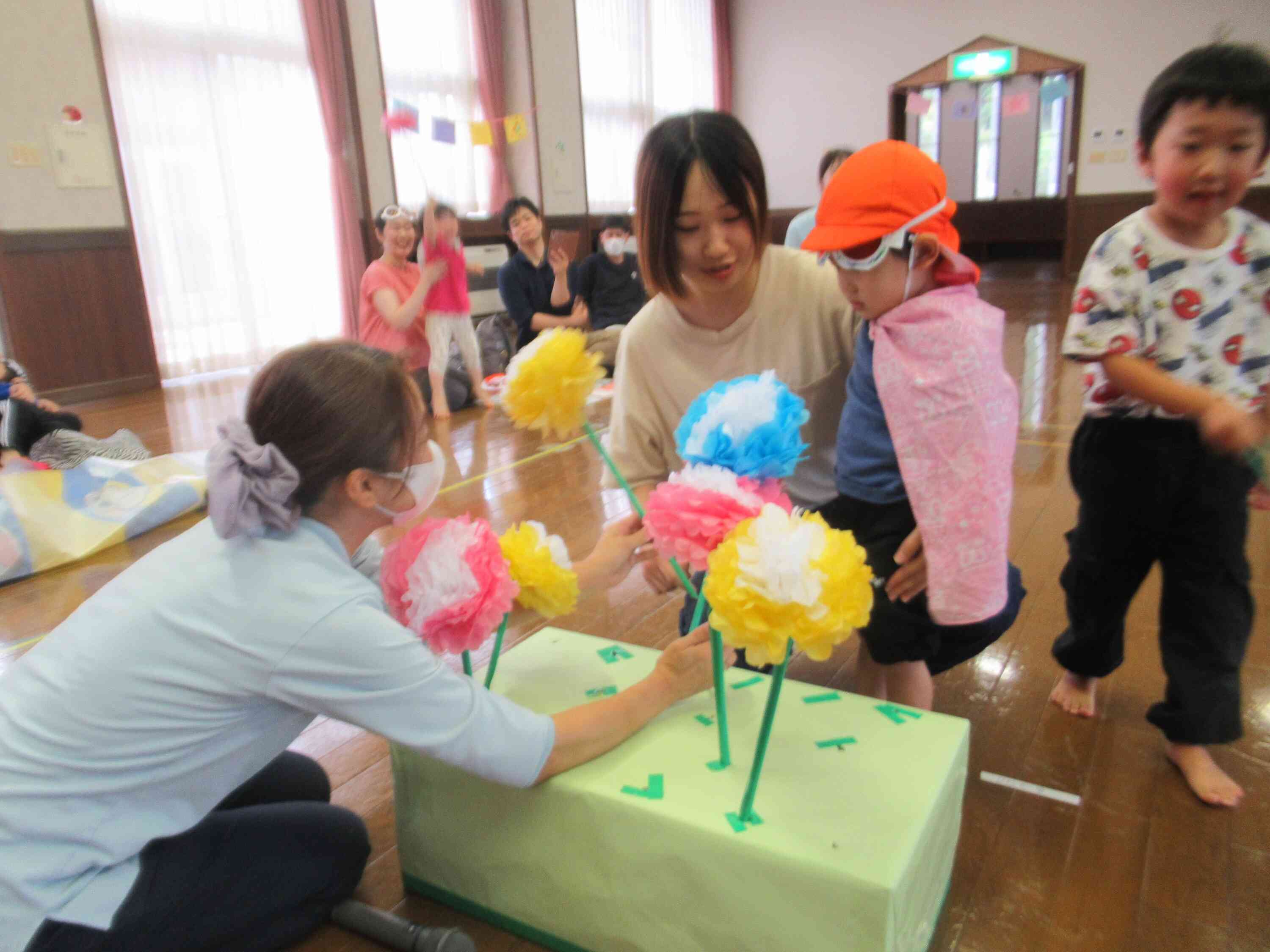 お花畑に無事到着!頑張ったね☆