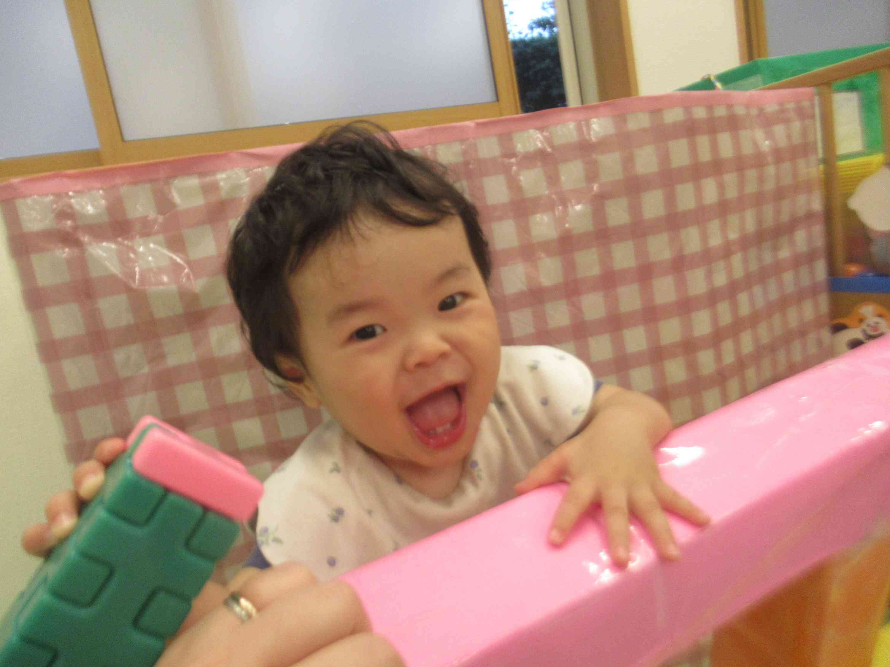 先生と一緒に『ばぁ』