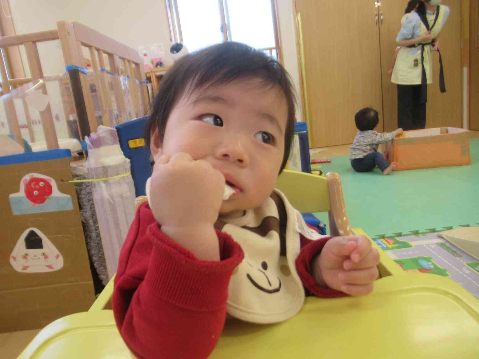 朝おやつデビューをしたよ♪