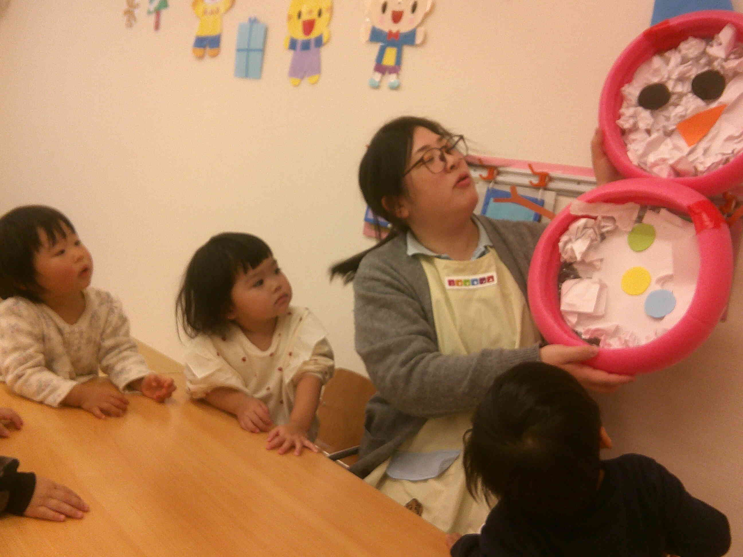 おおきな雪だるまになった！