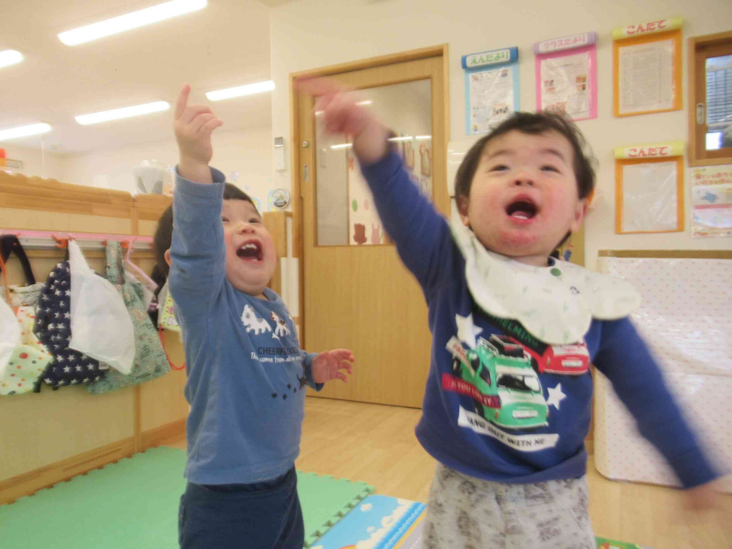 ぼく達も豆まきの準備OK☆