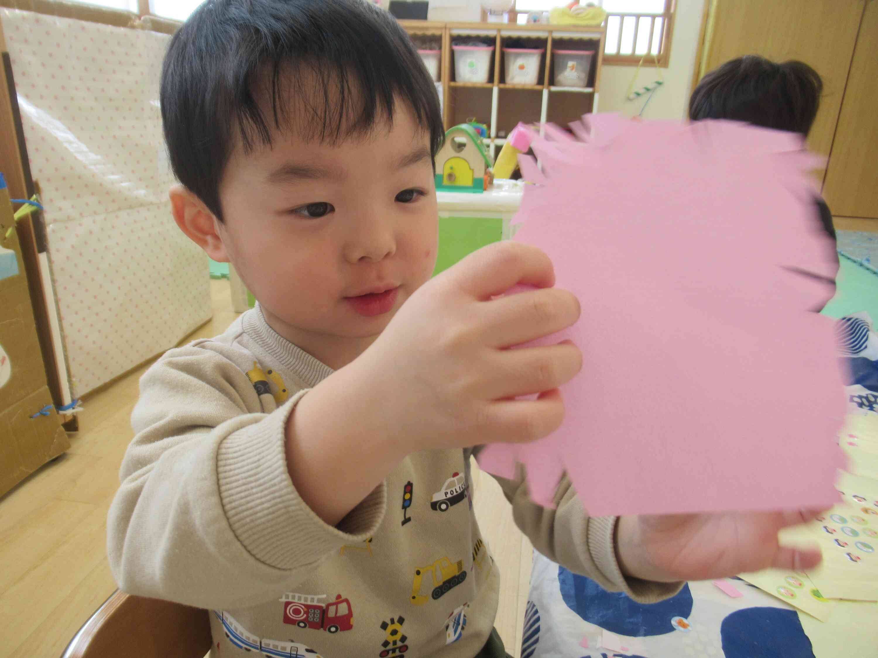 ヒラヒラになった！タコさんみたいだね