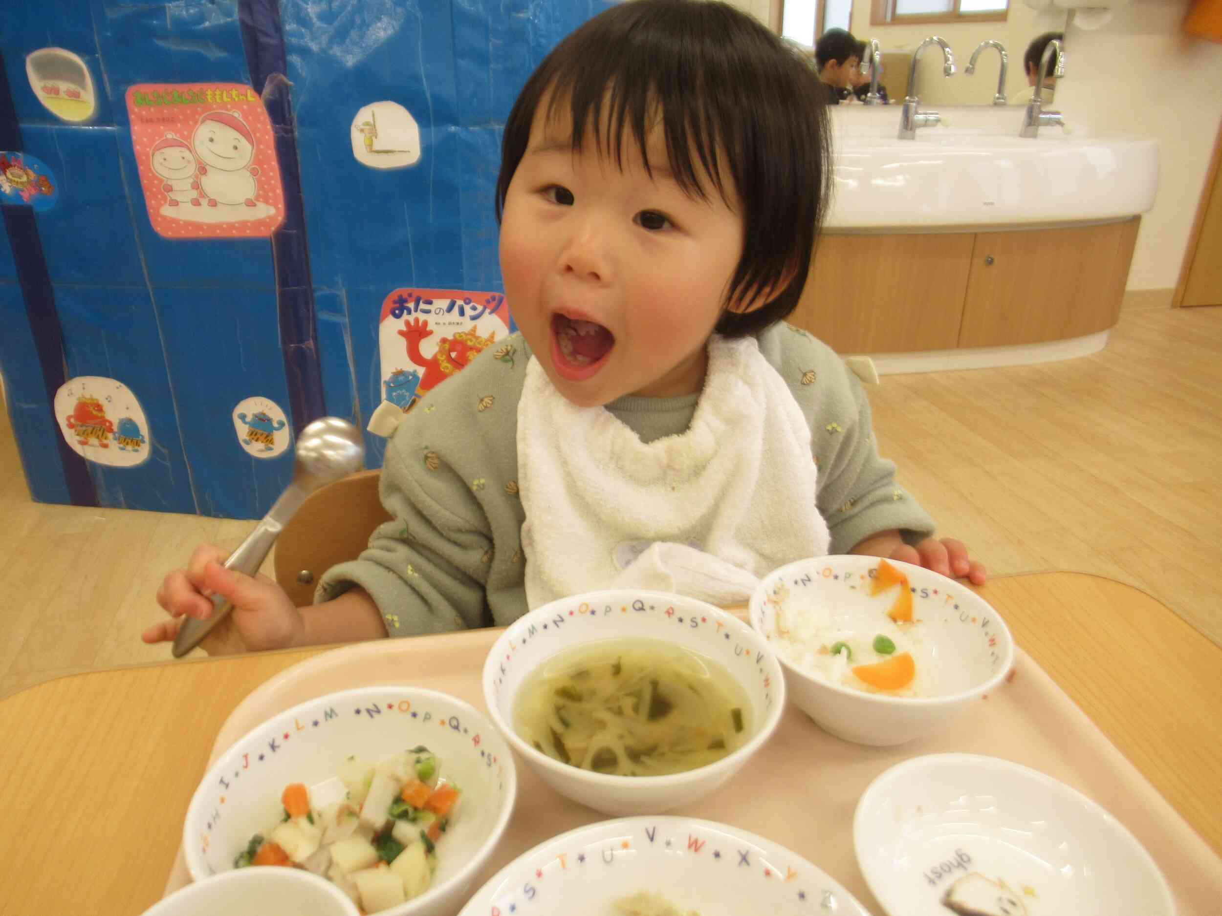 給食にも可愛い鬼さんが隠れてたよ☆