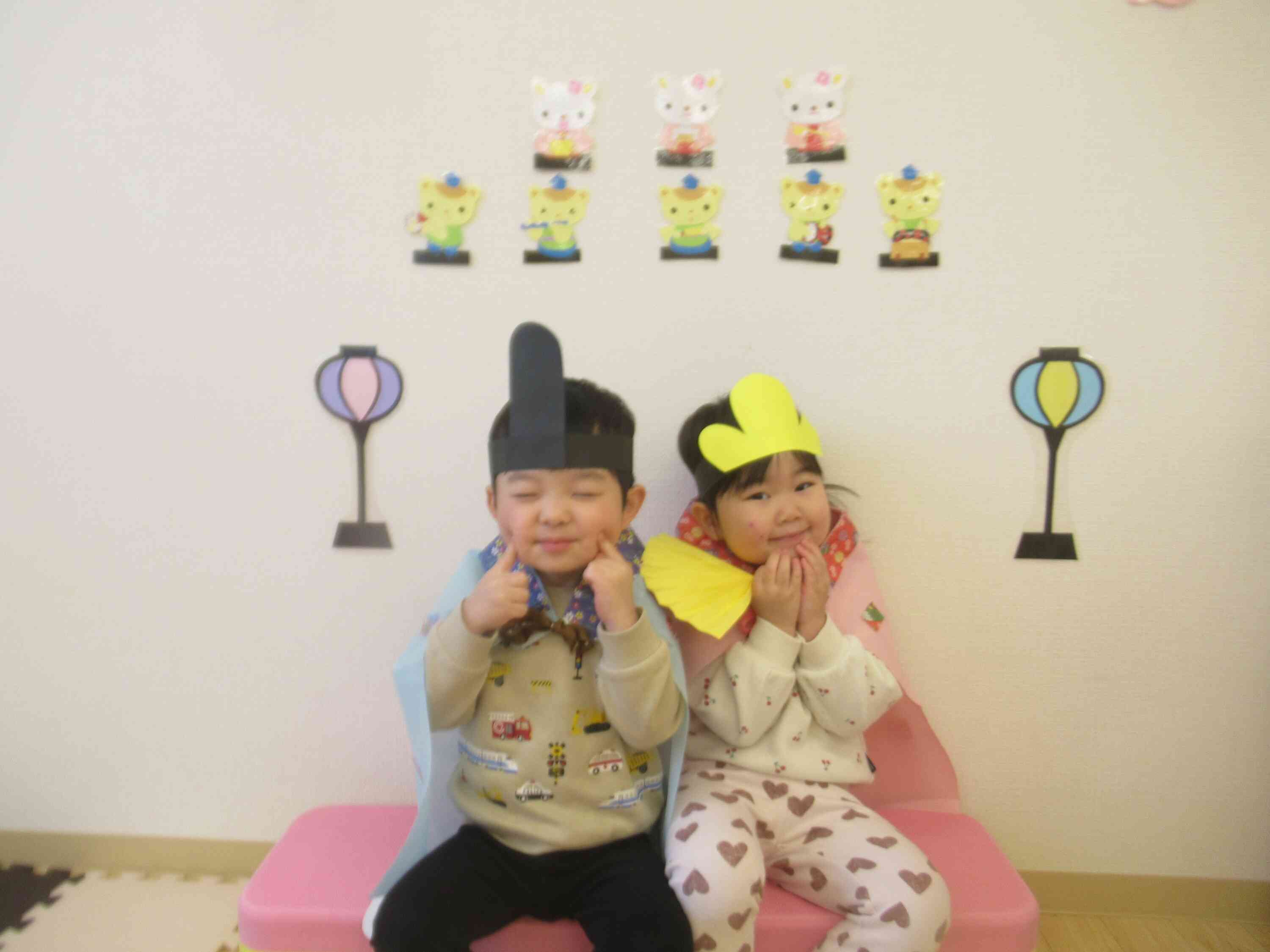 大好きなお友だちと一緒に撮れたおひな様☆