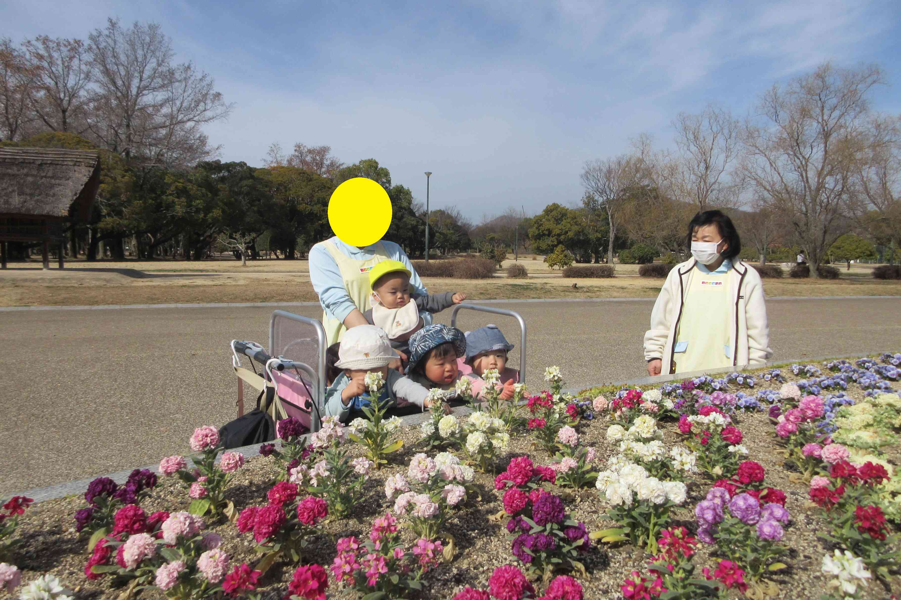 お花を見ました。