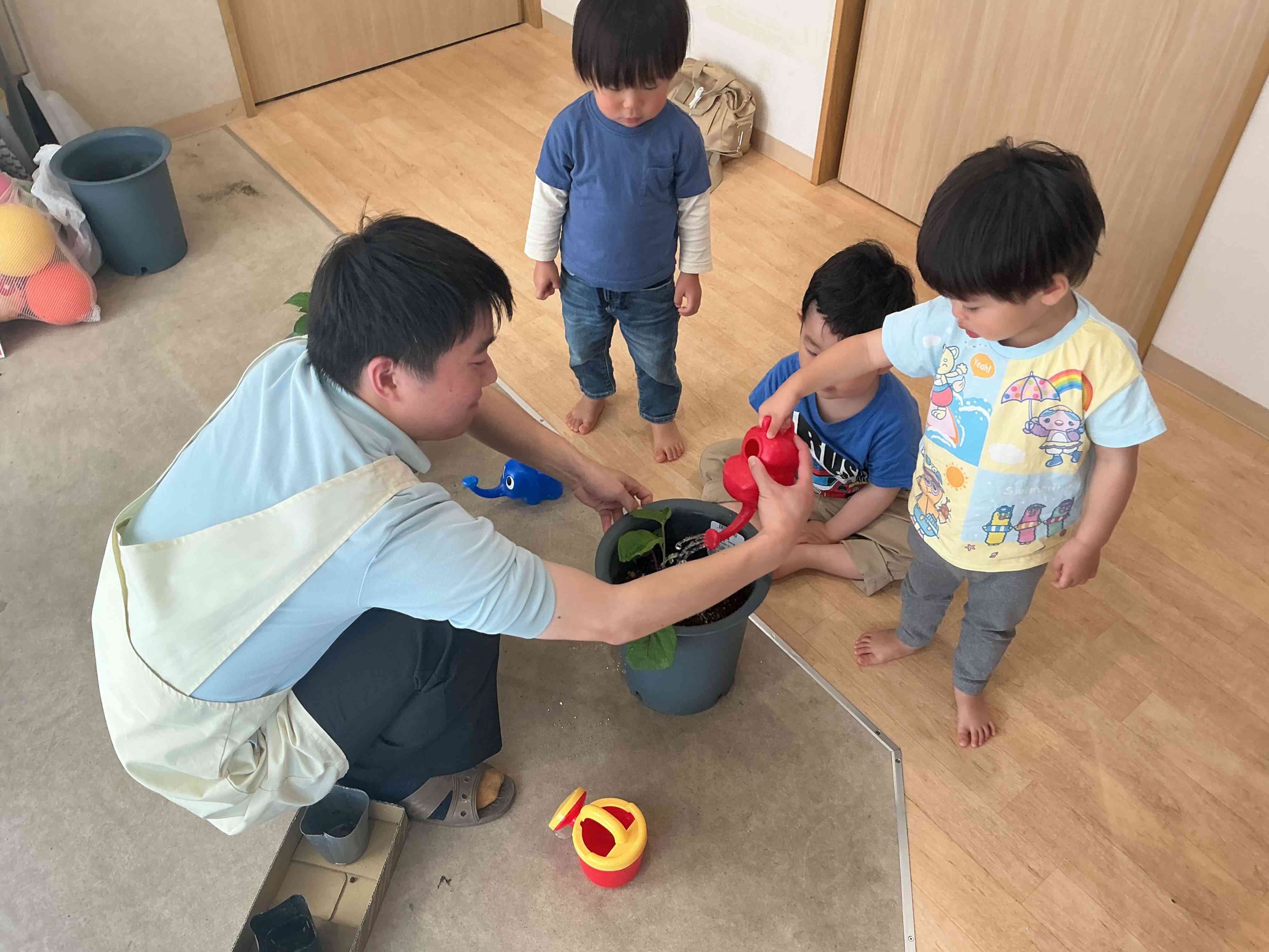 水やりをしたよ