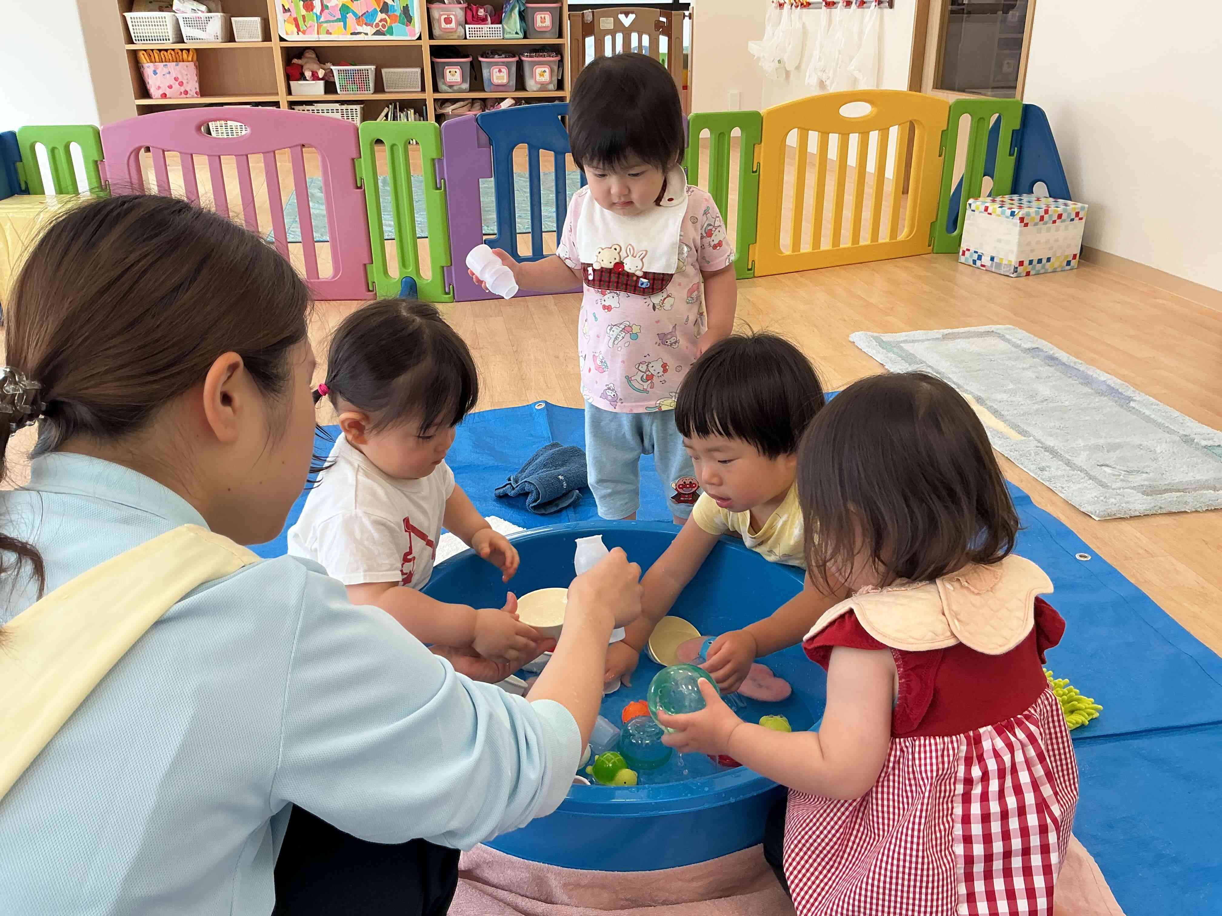 水遊びをしました