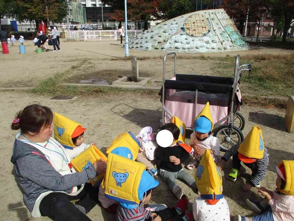 うさぎ・あひる組さんと合流です。