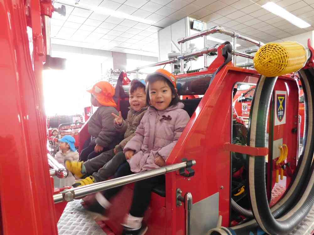 消防車に乗せてもらえたよ！