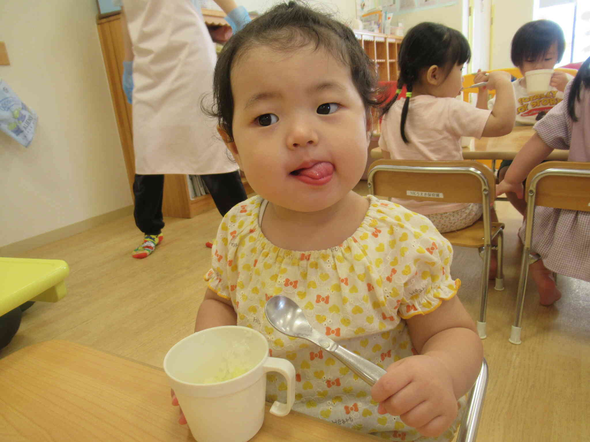 「おいしかった、おかわりあるかな？」