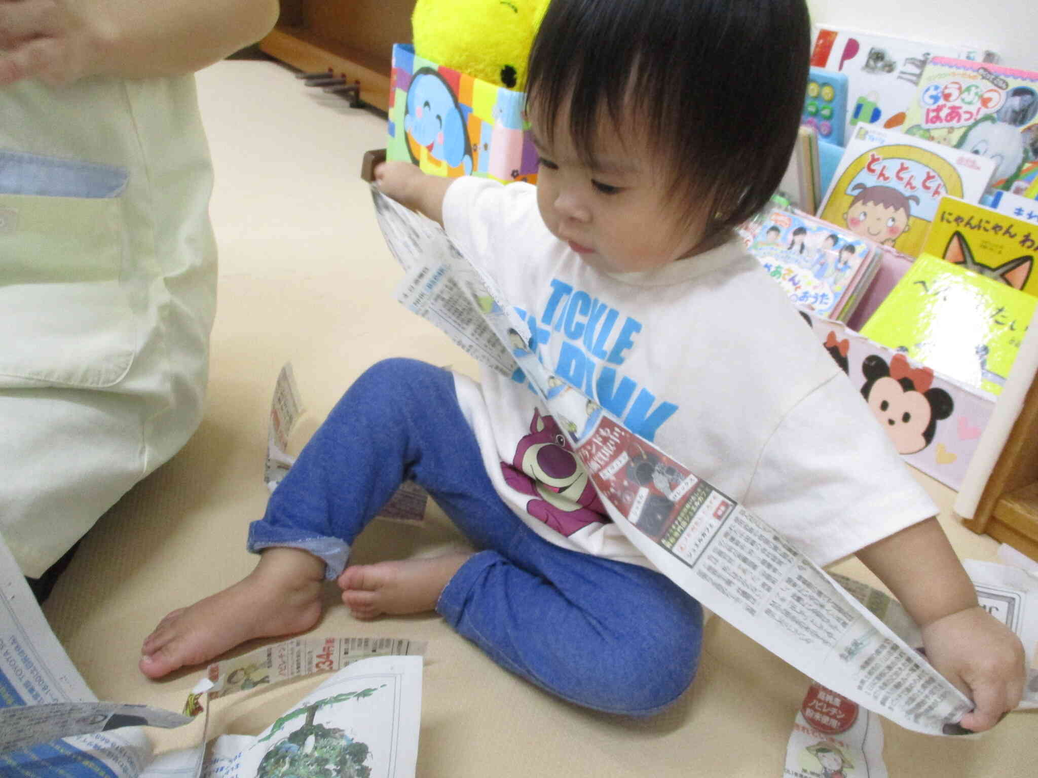 上手にちぎっています。