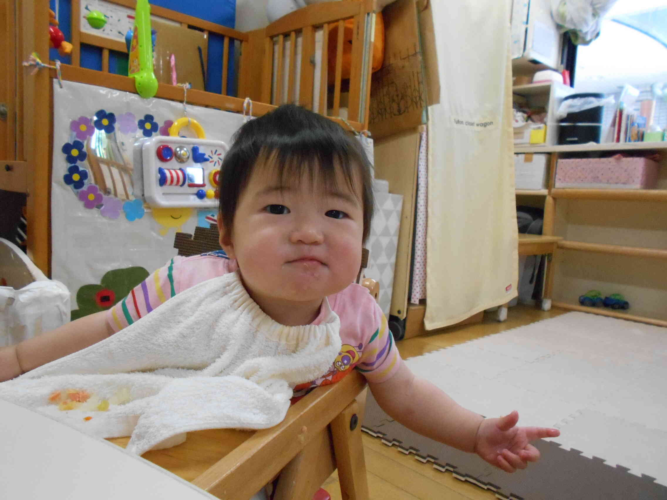 保育園にも慣れてきて、ご飯もたくさん食べるようになりました☆