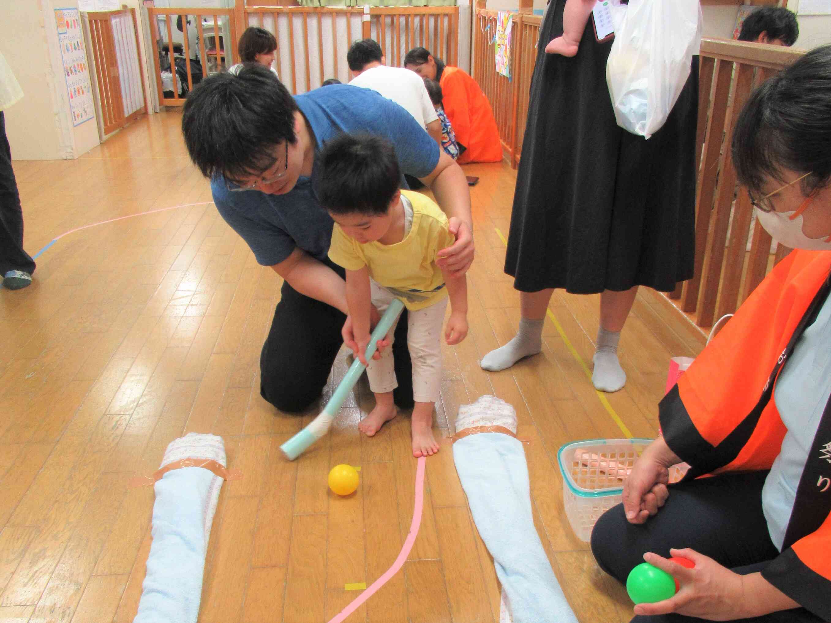 パパに手伝ってもらって狙うは高得点！