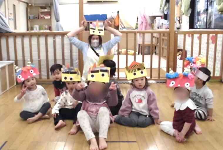 鬼のお面は子供たちで作りました！