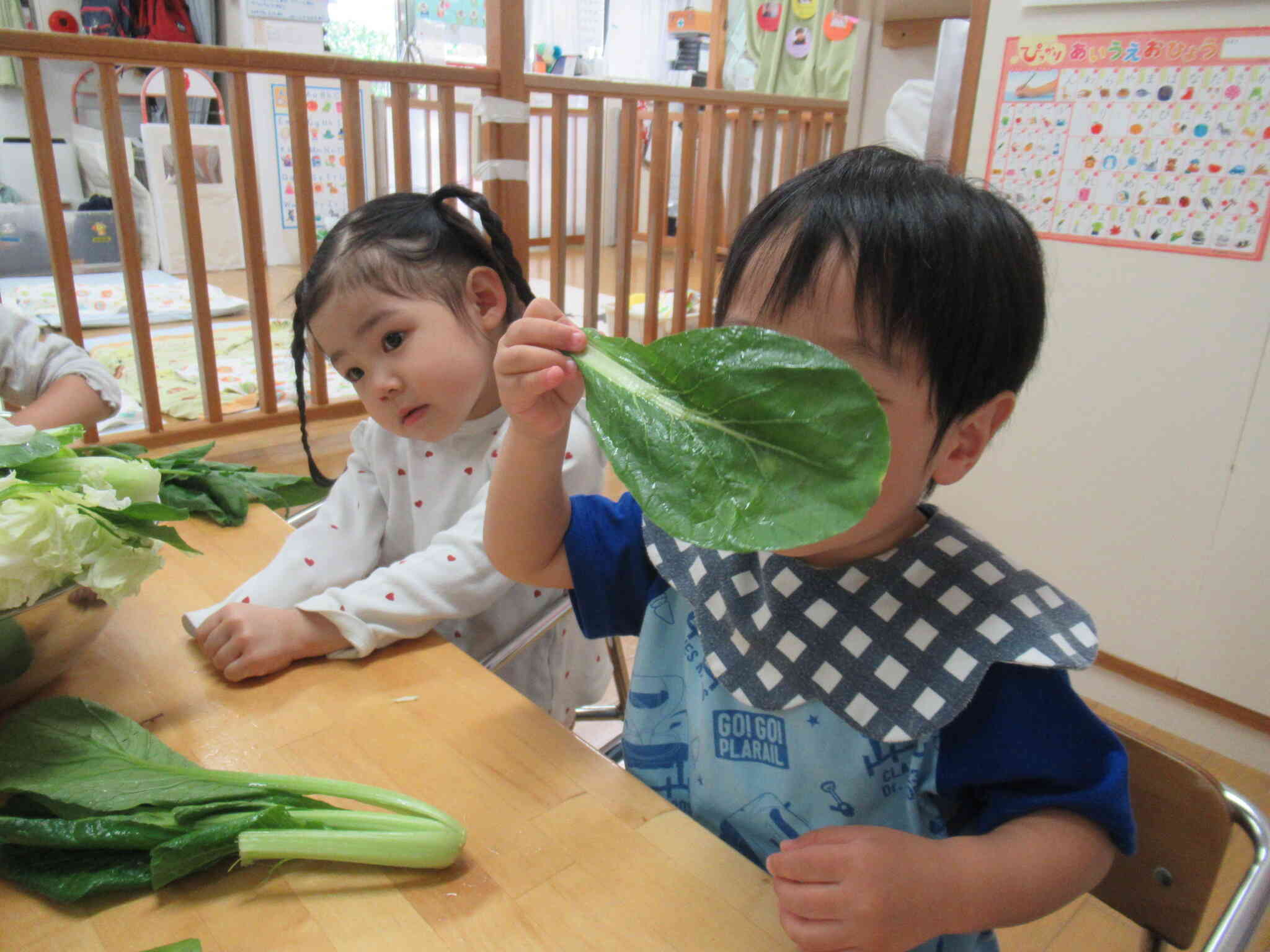 葉っぱで顔隠して「いないいな〜い!」