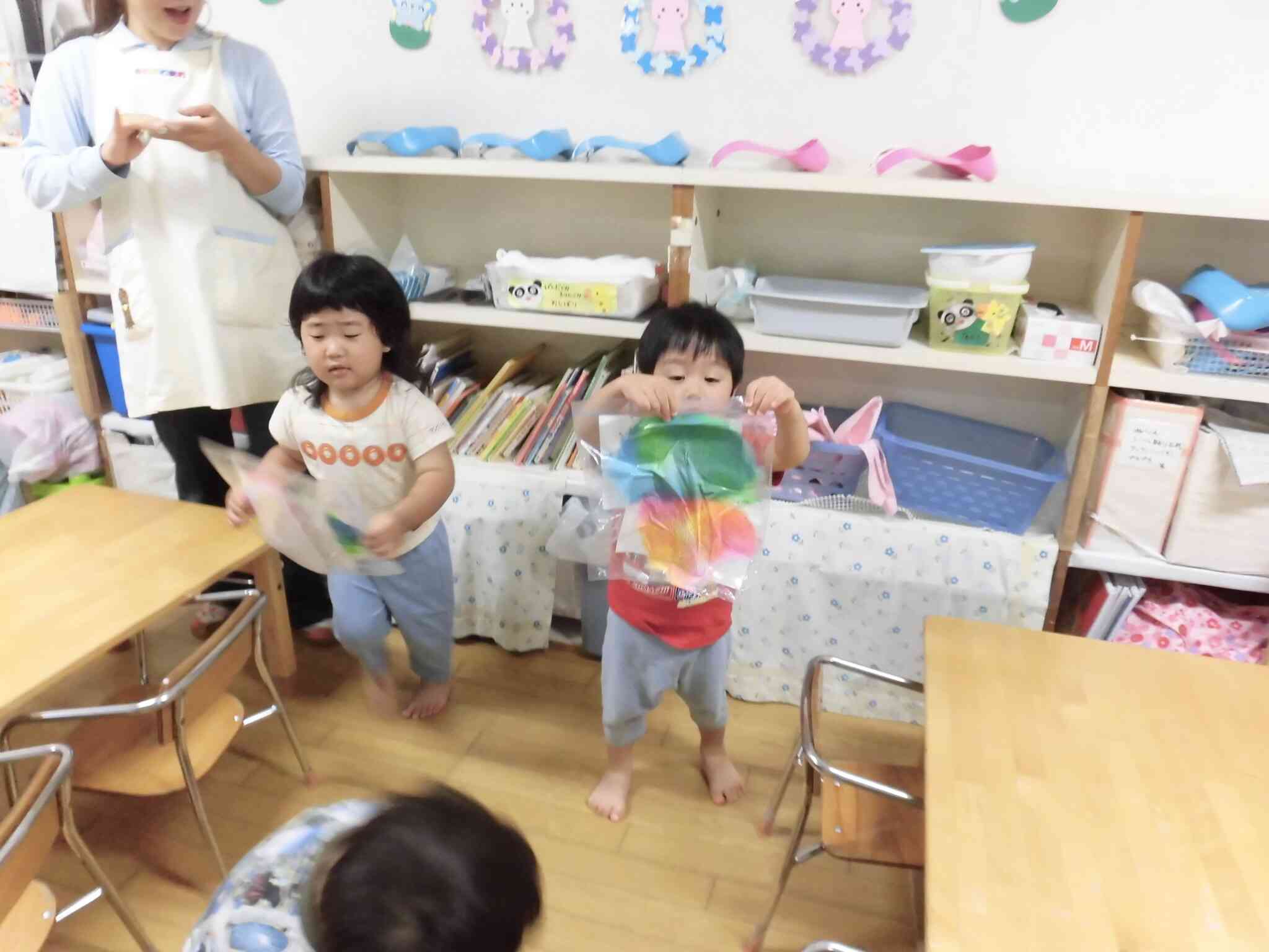 足でふみふみして出来上がりー！！
