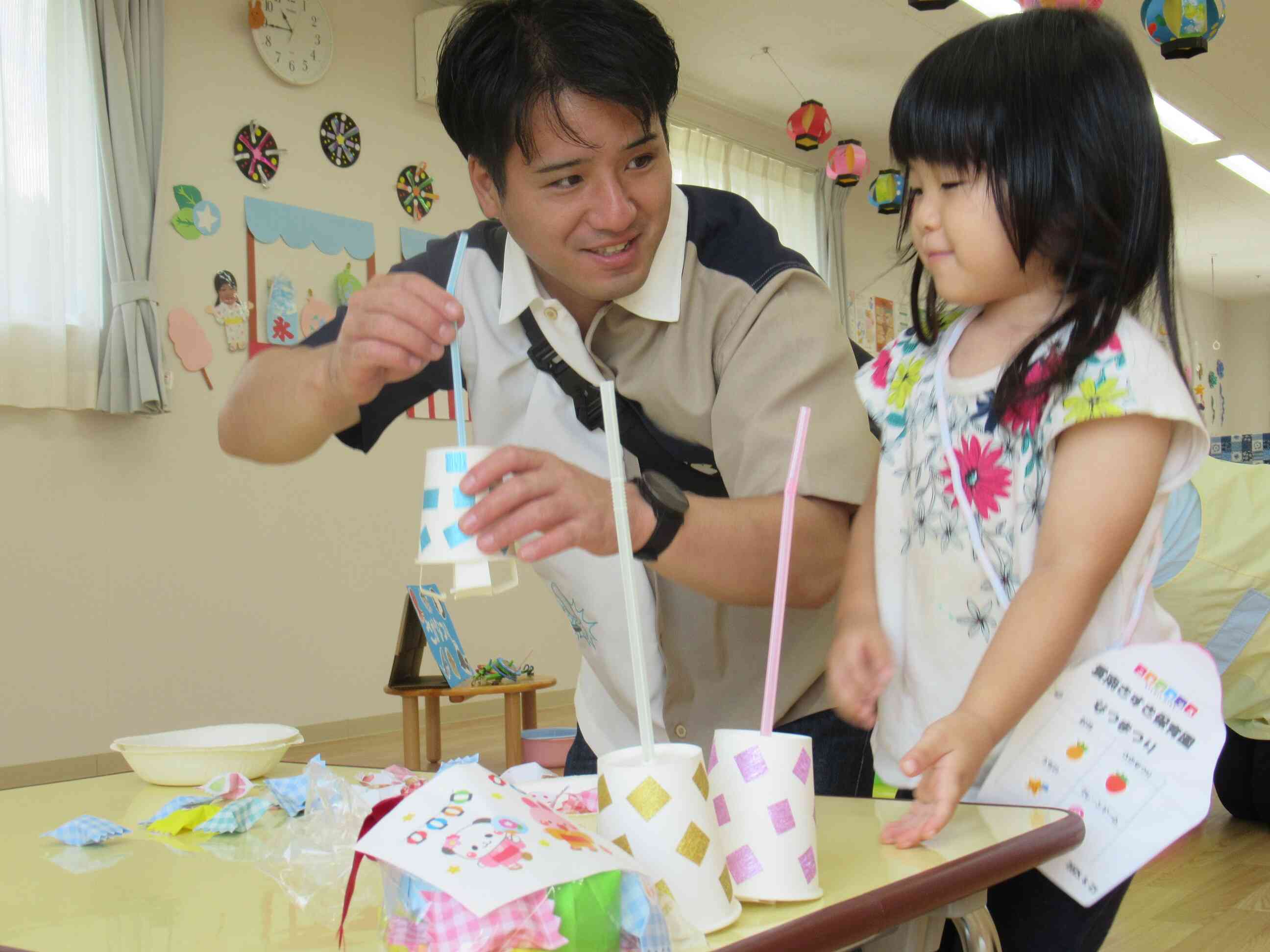 みんなで夏祭り！　いろんなゲームを楽しみました。