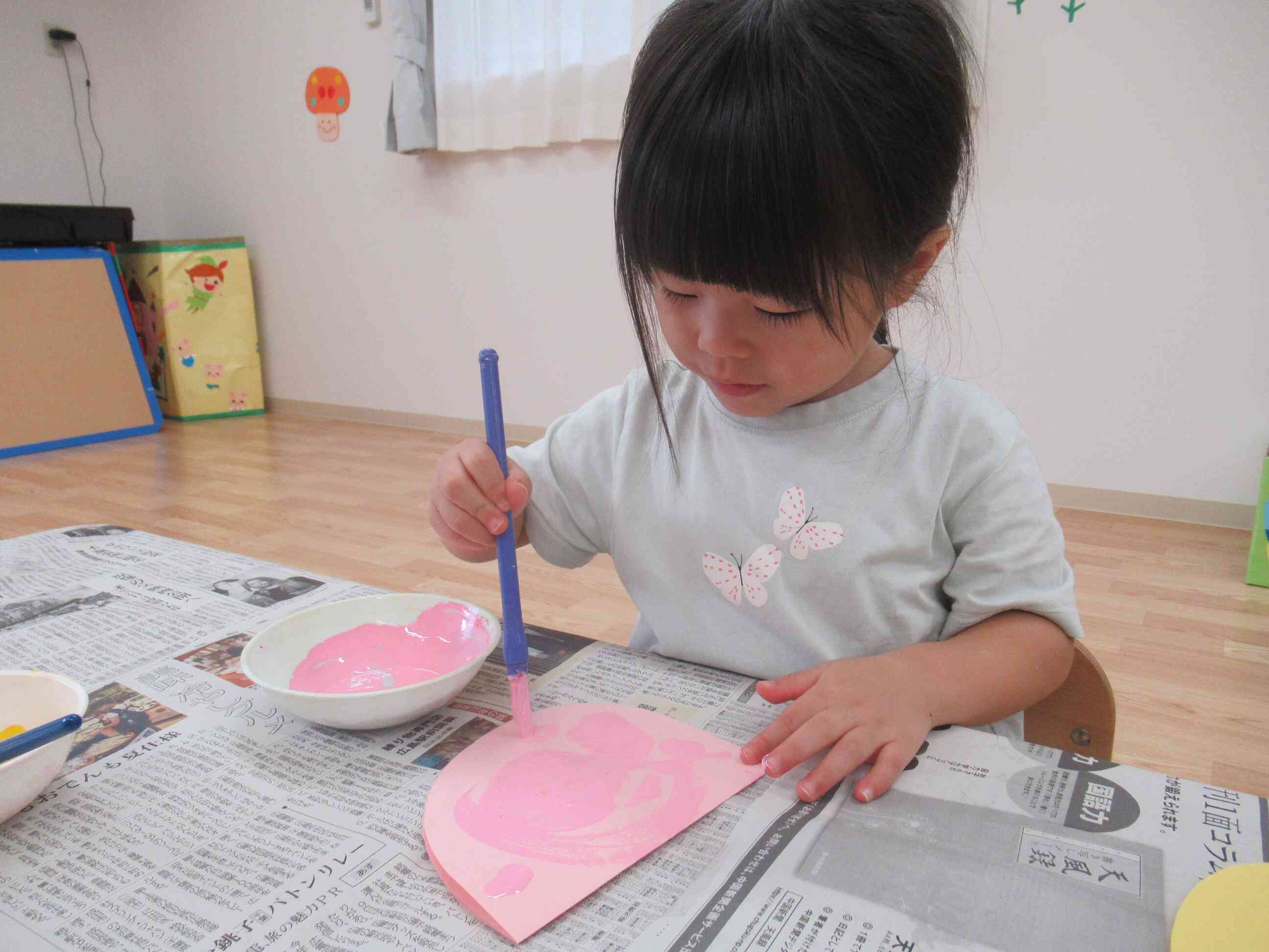 絵の具遊び楽しいね！