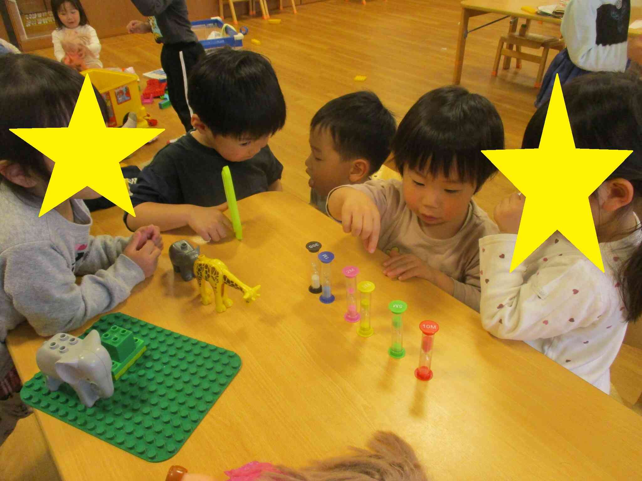 ３歳児　りす組　砂時計