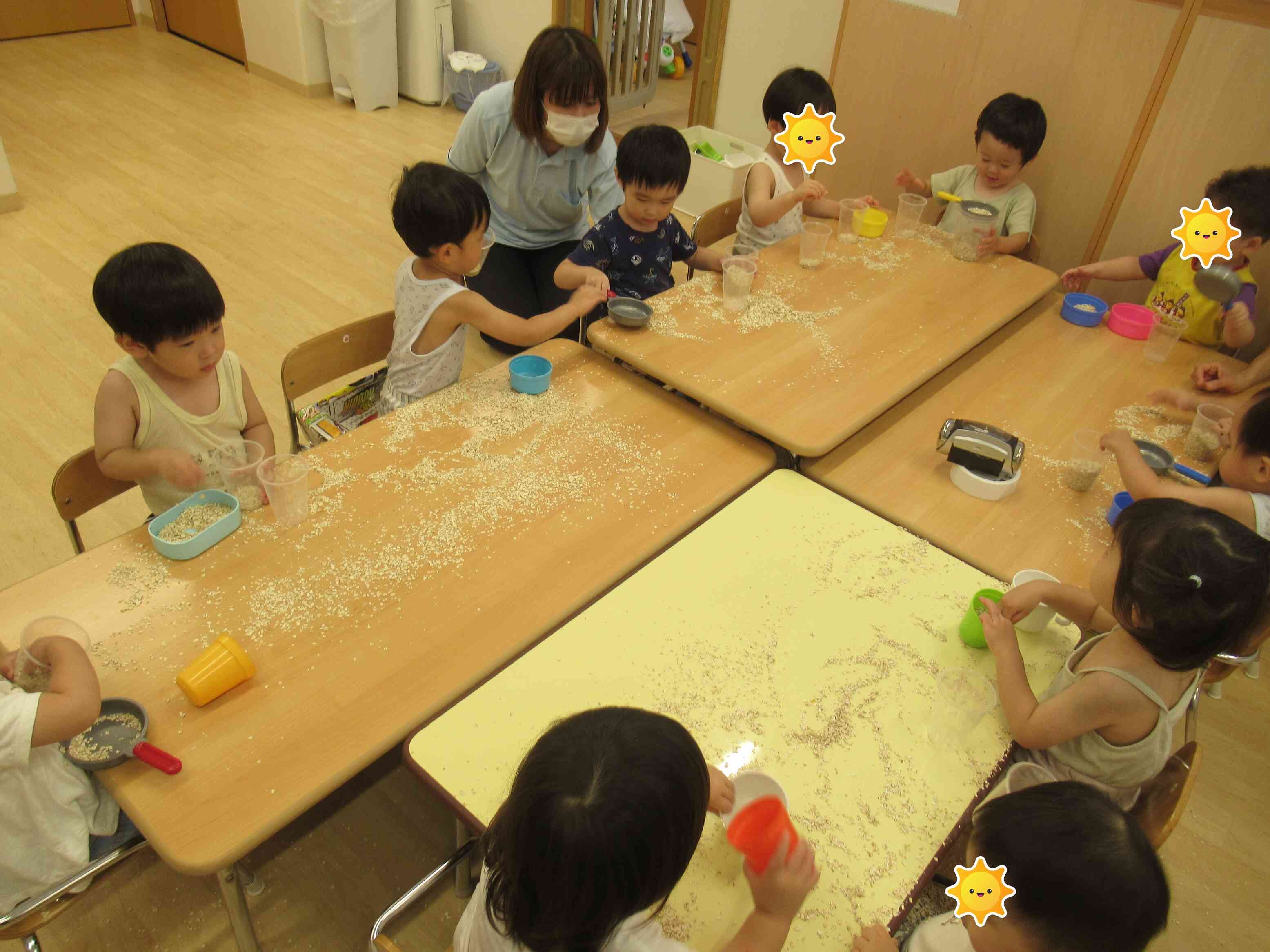 お部屋の中はオートミールだらけ!